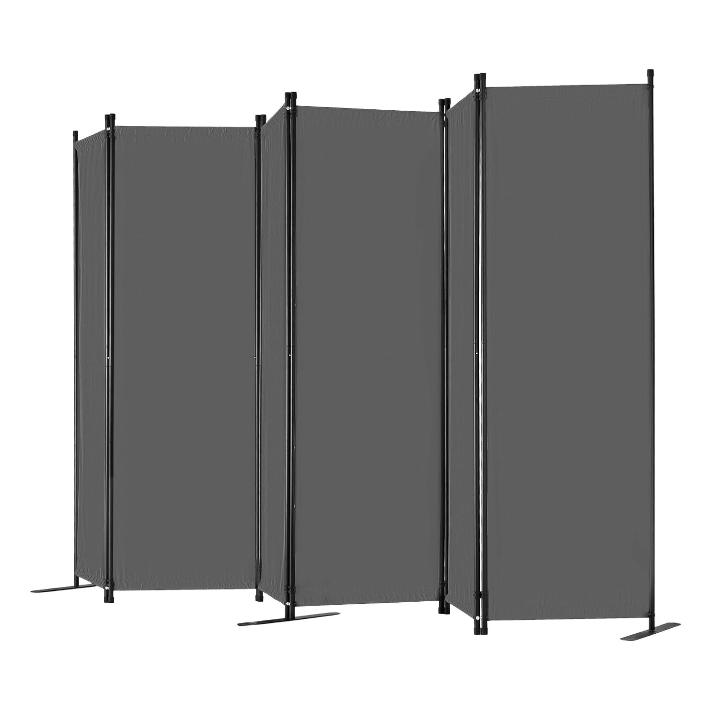 VEVOR Room Divider, 6 Panel Room Divider, Folding Privacy Screen and Portable Partition Divider for Room Separation, Freestanding Room Partitions for Office, Bedroom, Study, Grey