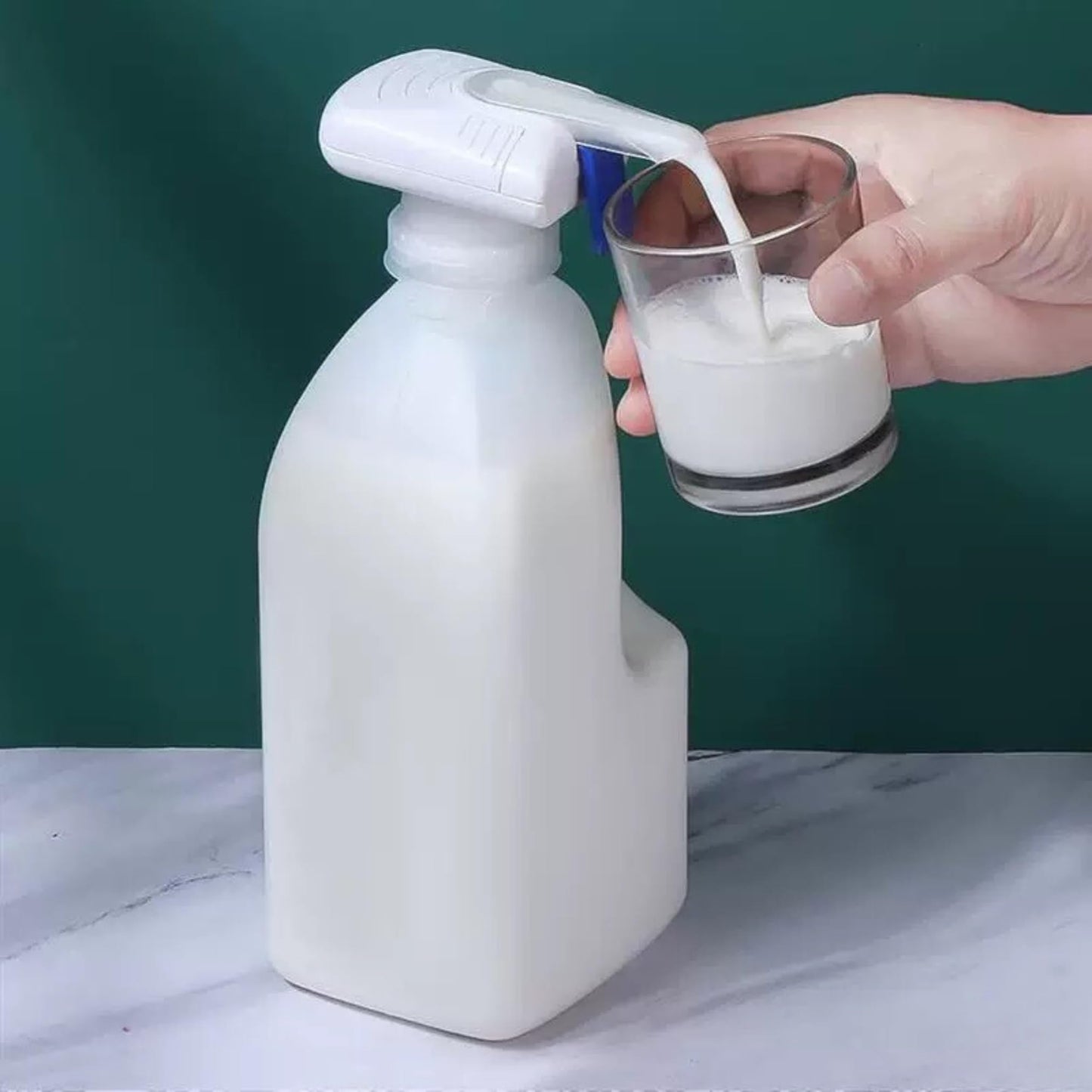 Automatic Drink Dispenser - Milk Dispenser for Fridge Gallon fits Milk Gallon Glass Milk Bottle - Hands-Free Gallon Dispenser for Juice, Beverage- 3 Pack, White