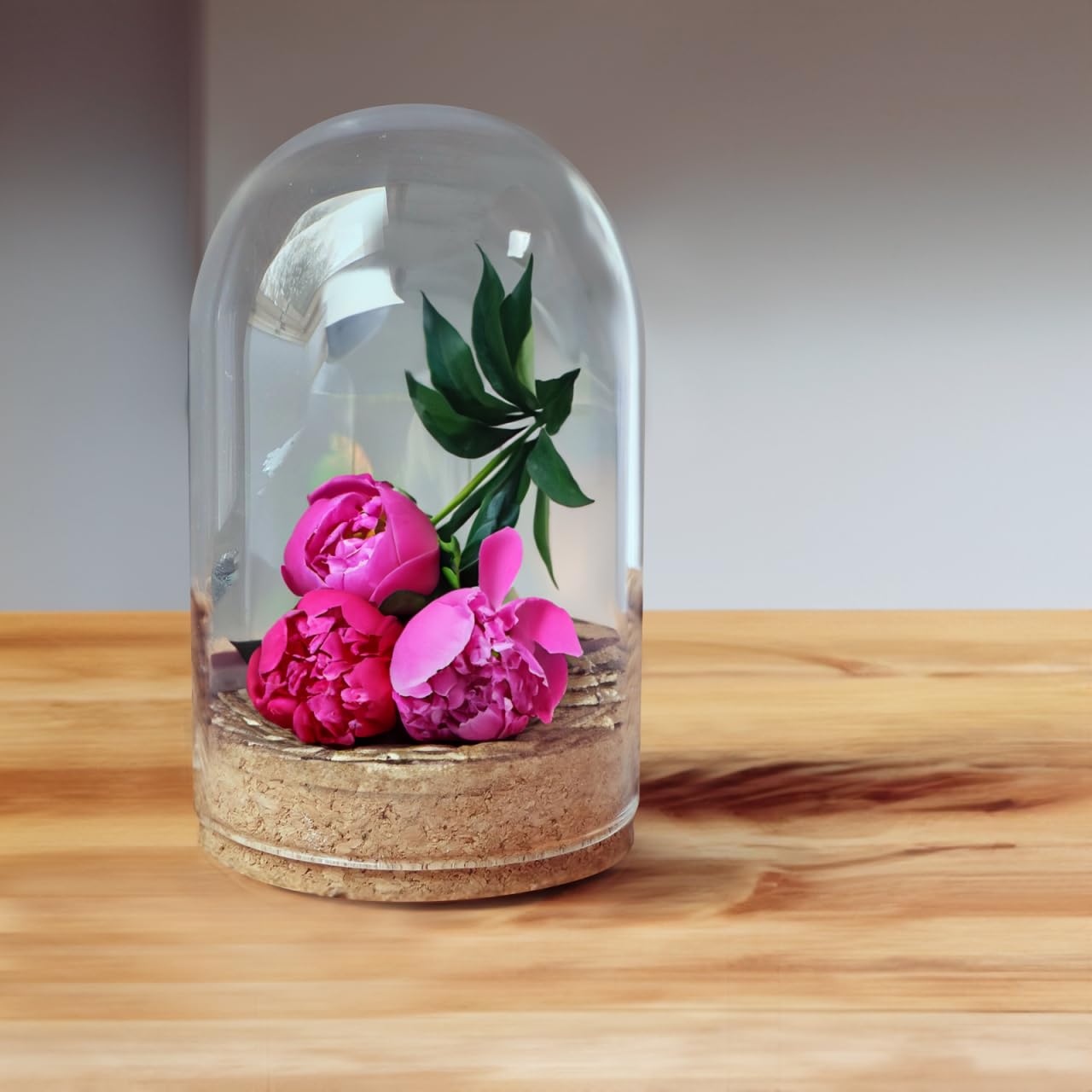 DECHOUS Small Glass Dome Cloches: 4 Inch Tall Clear Glass Cloche Bell Jar Decorative Display Dome with Base for Preserved Flower, Plants, Curios, Keepsakes, Party Favor