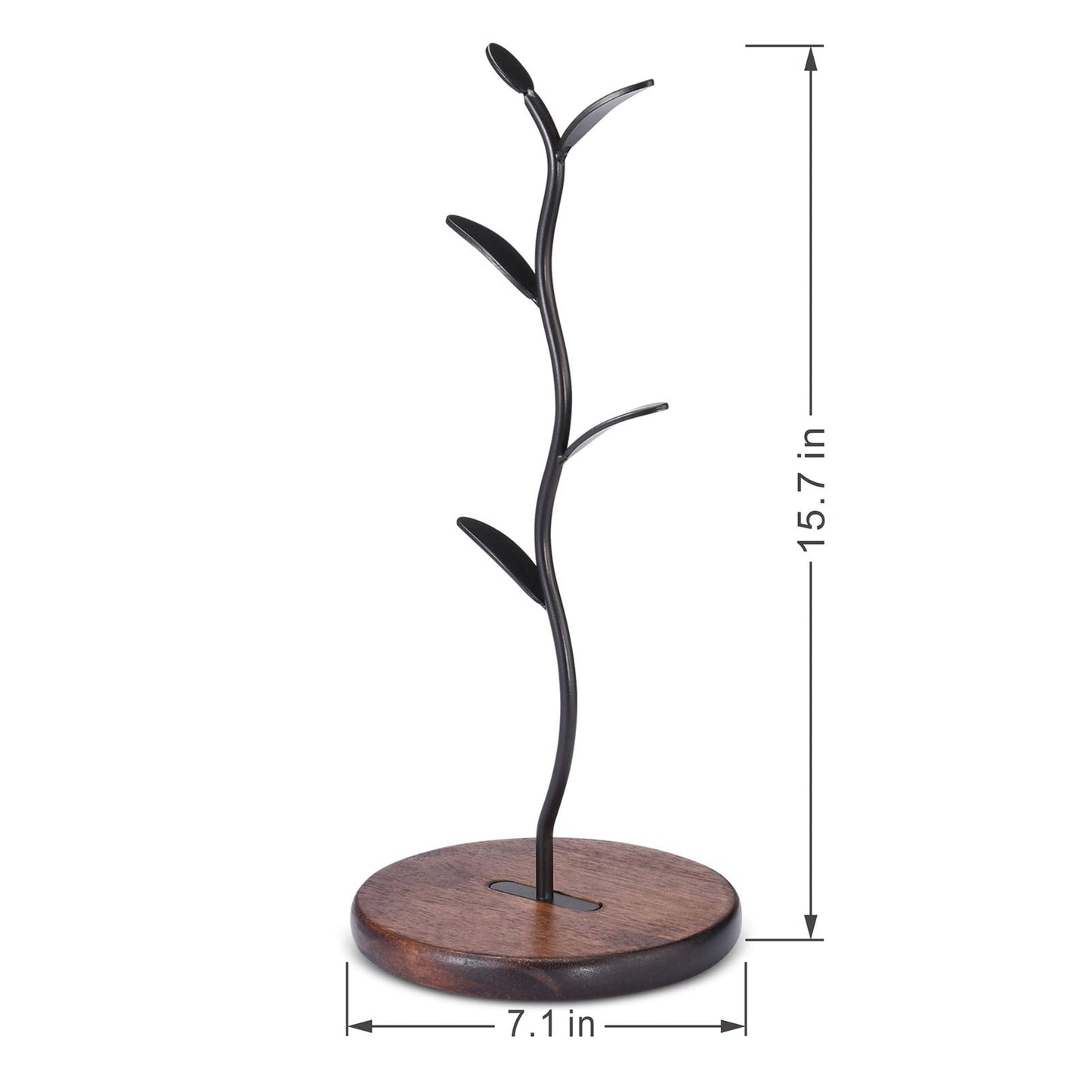 ALLCENER Mug Holder, Countertop Mug Tree, Coffee Mugs & Tea Cup Storage Rack, Coffee Counter Bar Accessory & Kitchen Organizer, Black (single row)