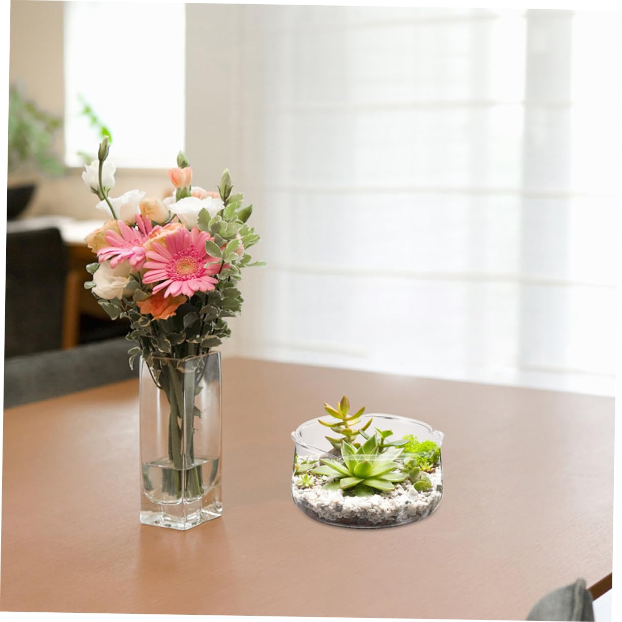VALICLUD 2pcs Glass Vase for Hydroponic Plants Elegant Decorative Terrarium for Plant Holder for Lotus and Water Lilies Small Fish Tank for Tabletop Display