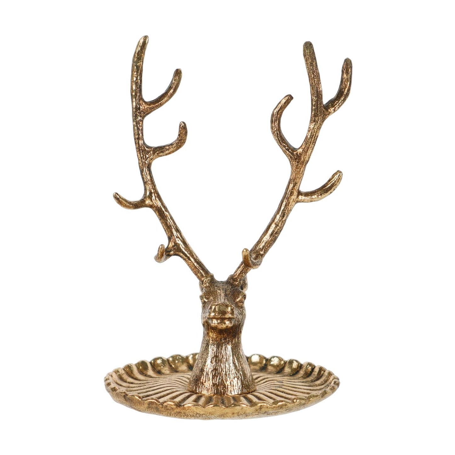 NIIKY HOME Vintage Jewelry Dish Tray, Small Deer Ring Holder, Gold Jewelry Tray, Trinket Dish Vanity Tray for Dresser Christmas Birthday Wedding Gifts