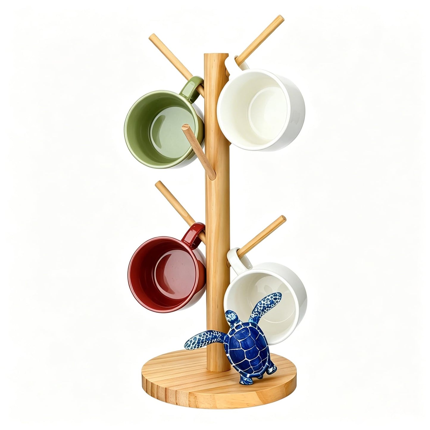 Gerrii Turtle Mug Holder Tree Coffee Cup Holder with 6 Hooks - Modern Farmhouse Turtle for Coffee Bar Accessories - Cute Gifts for Women Mom Grandma - House Warming Gifts New Home