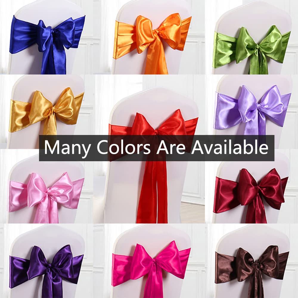 WENSINL Pack of 50 Wedding Satin Chair Sashes Royal Blue Bows 7x108inch Ribbon Fabric Bands for Banquet Party Hotel Restaurant Ceremony Event Chairs Knots Ties Decorations - Royal Blue, 50PCS