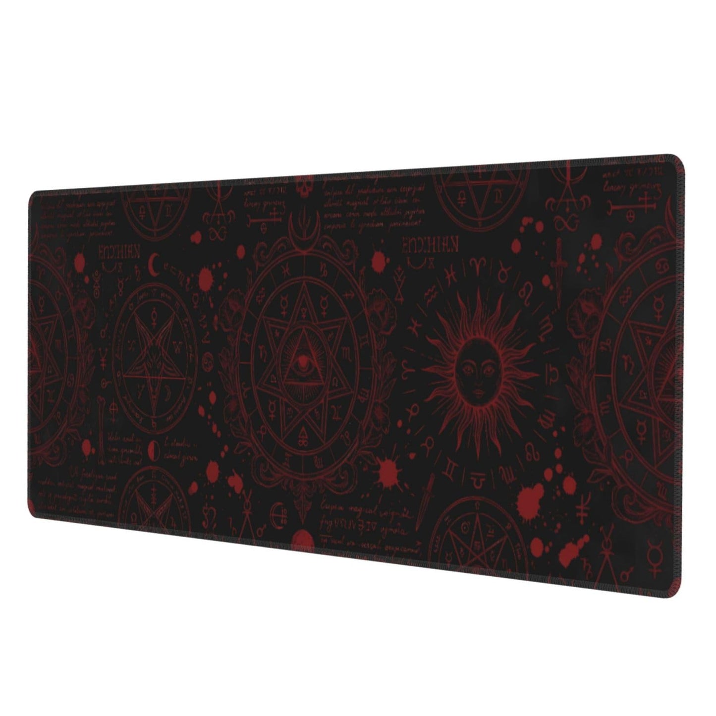 Mysterious Gothic Gaming Mouse Pad Large Extended Desk Mat Non-Slip Rubber Base Keyboard Pad with Stitched Edges for Office Gaming 31.5x11.8 in
