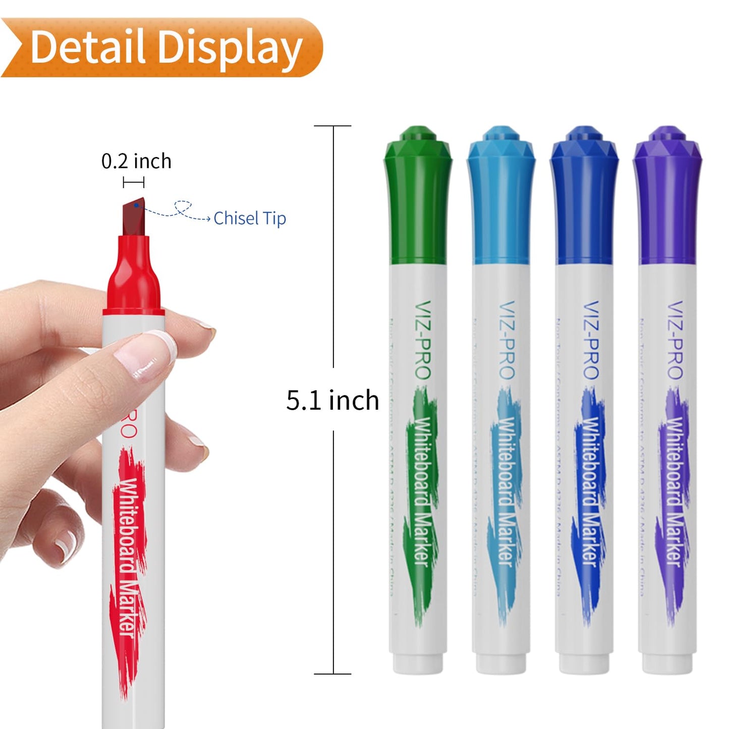 VIZ-PRO Magnetic Whiteboard/Dry Erase Board, 18 X 12 Inches, with 1 Eraser & 4 Magnets & 14 Markers