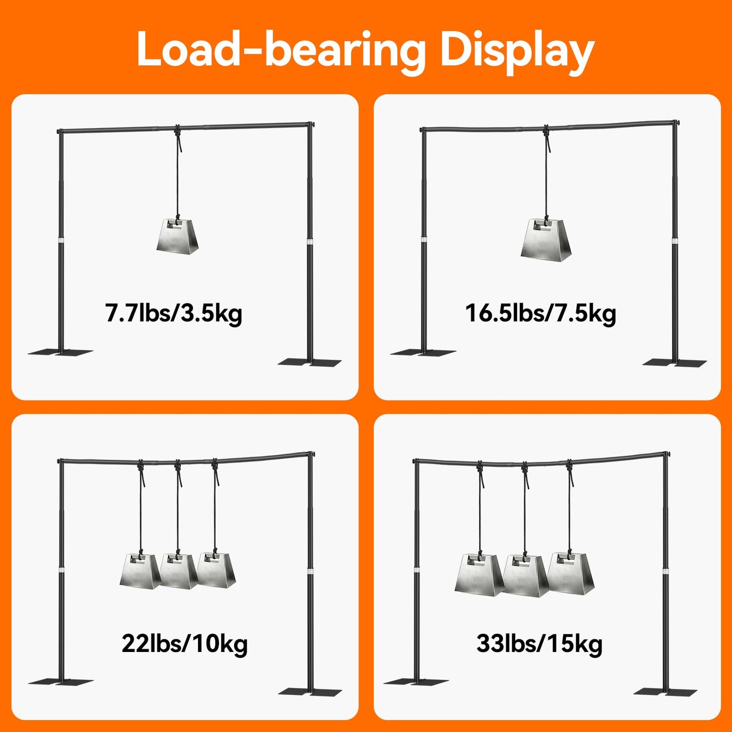 Qoolfoto Pipe and Drape Backdrop Stand Kit 10x10ft, Heavy Duty Back Drop Adjustable Stand with Carry Bag, Metal Background Frame for Parties Wedding Birthday Decoration Photography Photo Booth Video