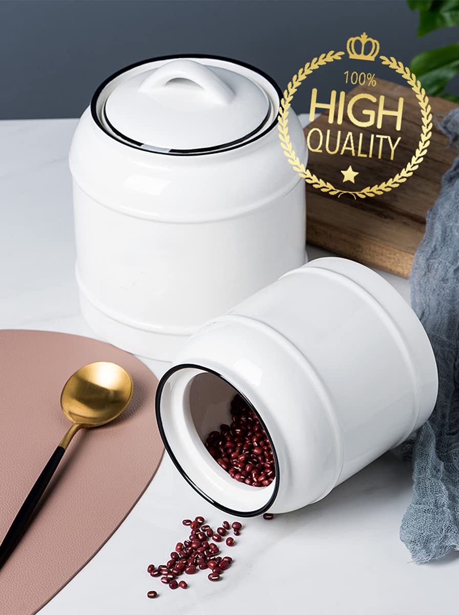 COCOYA 9cup/72oz Ceramic Jar with Airtight Lids (White)