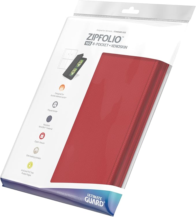 Ultimate Guard Zipfolio 160 – 8 Pocket Xenoskin Red