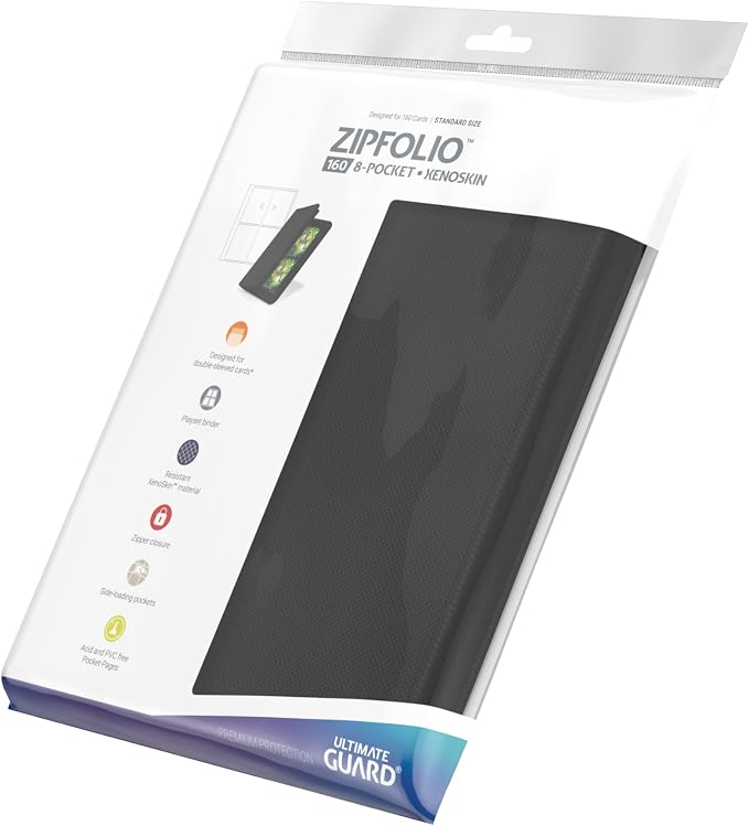 Ultimate Guard Zipfolio 160 – 8 Pocket Xenoskin Black
