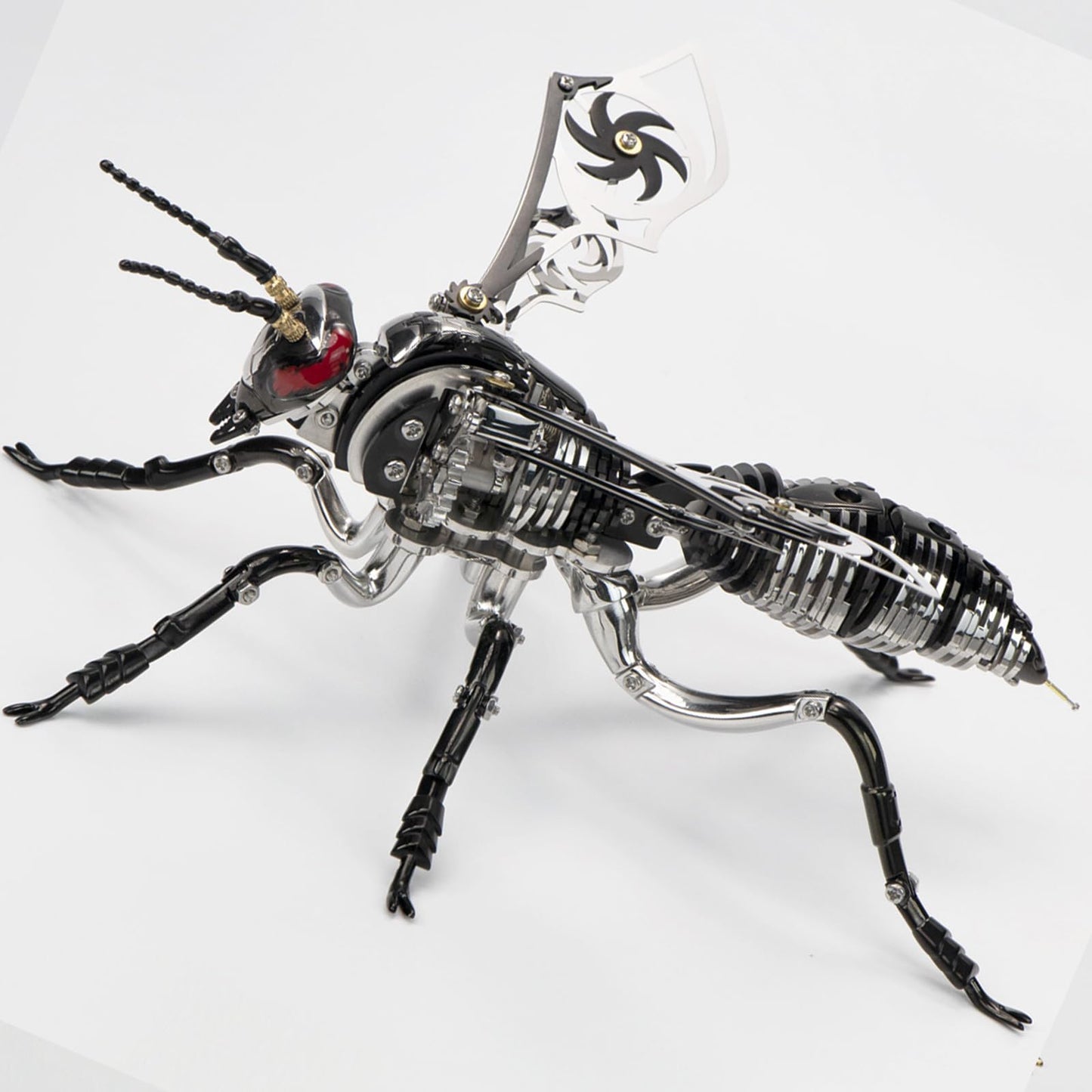 3D Metal Wasp Puzzles for Adults, Black Model Kits Mechanical Building Blocks, Difficult DIY for Assembly Gifts for Men