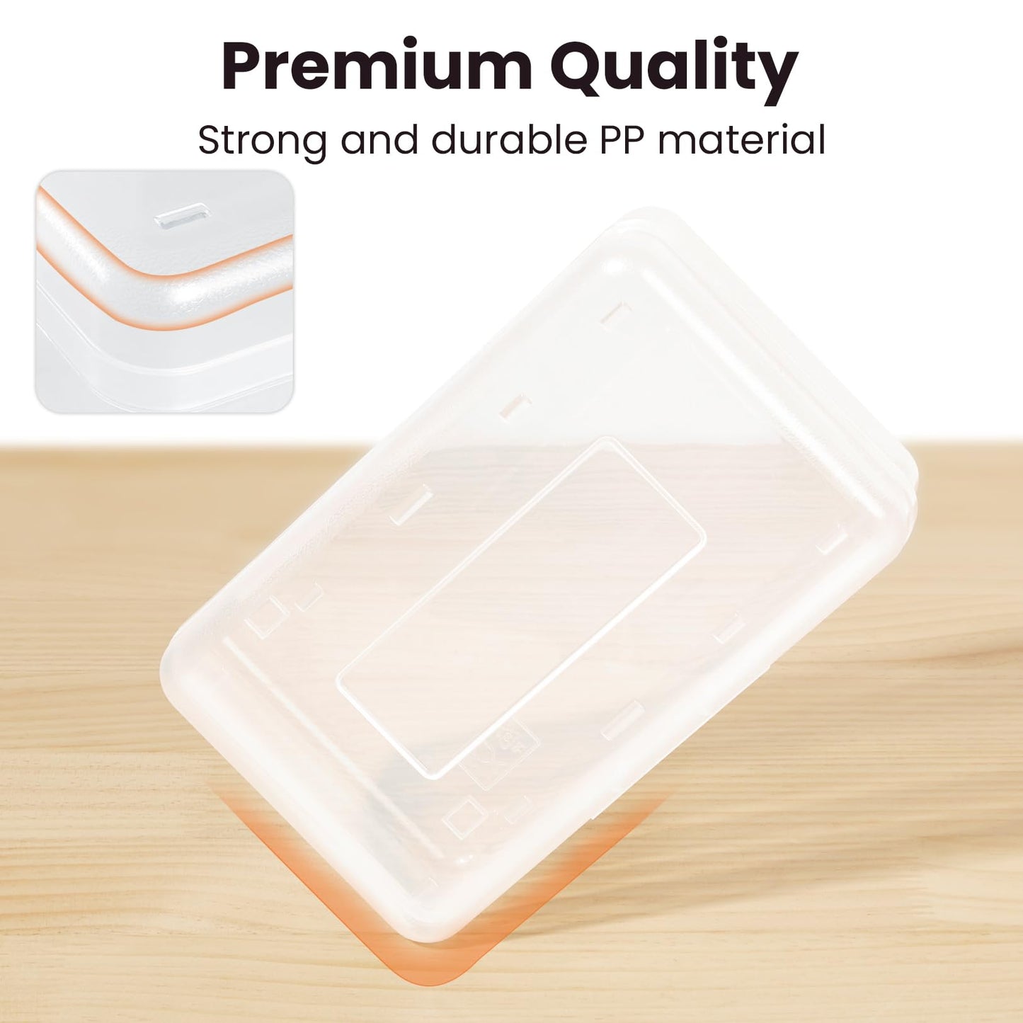 Sooez 6 Pack Pencil Box, Hard Pencil Boxes for School Supplies Bulk, Large Plastic Pencil Case with Lid, Clear Pencil Container, Stackable School Crayon Boxes Bulk for Kids