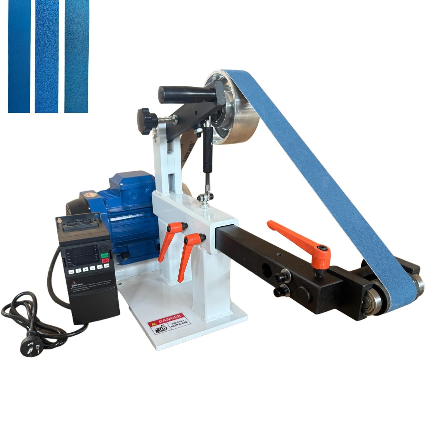Belt Grinder Sander with VFD,2x72-inch 1500W 2HP Variable Speed Control Belt Sander with 3 Sets Grinding Tools and 3 Zirconia corundum Sanding Belts for Metalworking, Knife Making