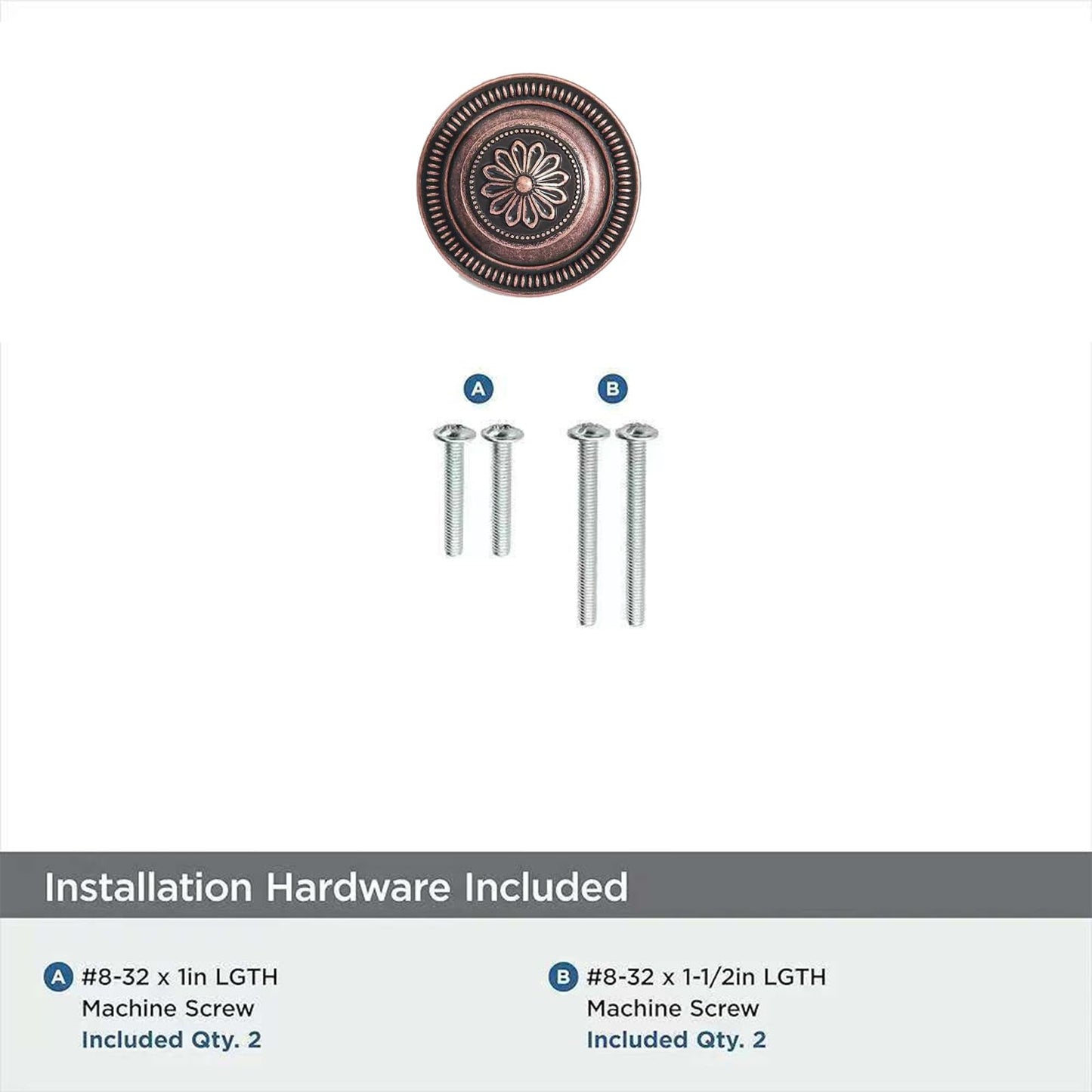 khtumeware 10 Pack 2.5 Inch Antique Copper Cabinet knobs with Backplate,Vintage Backplate for Drawer knobs, Bi-Fold Door Knobs