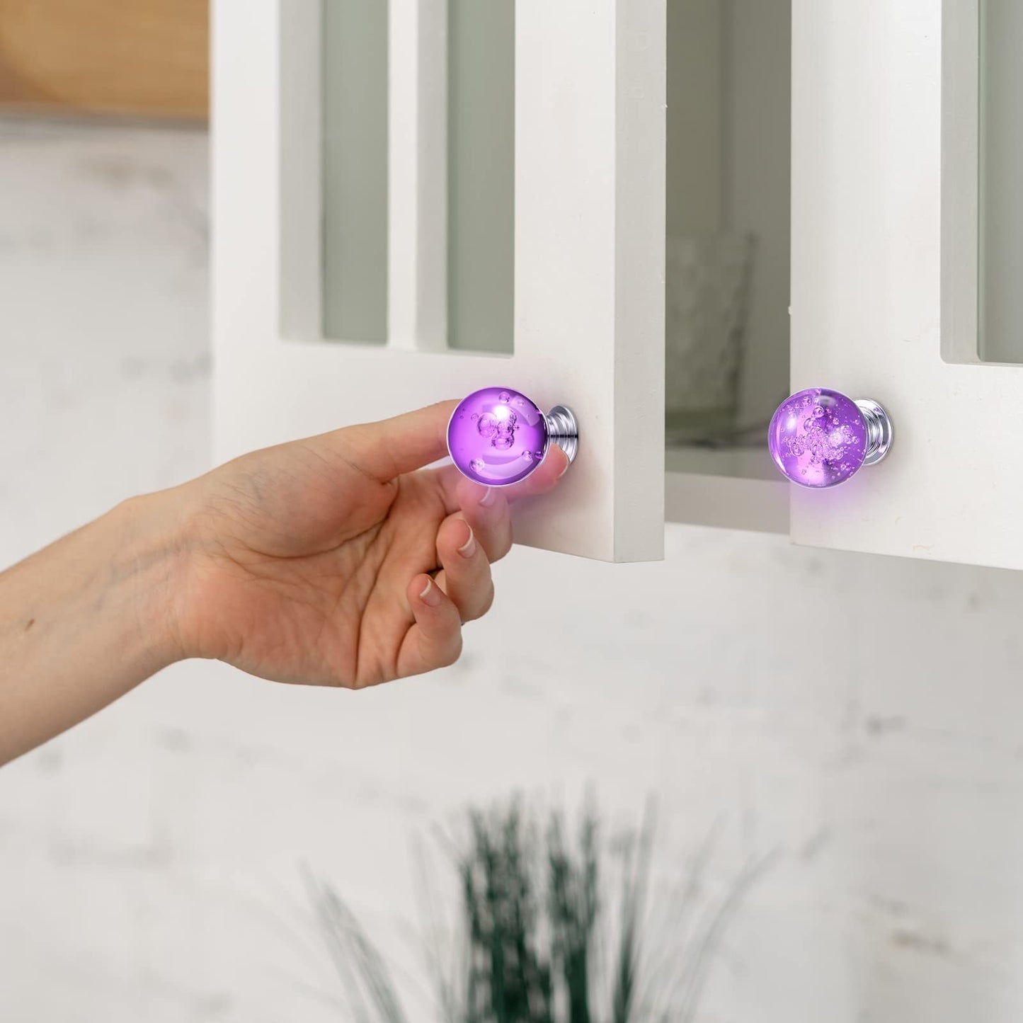 Jetec 20 Pcs Crystal Drawer Pulls Cabinet Knobs 30mm Diamond Dresser Knobs for Dresser Drawers Kitchen Bookcase Wardrobe(Multicolored,Stylish Style)