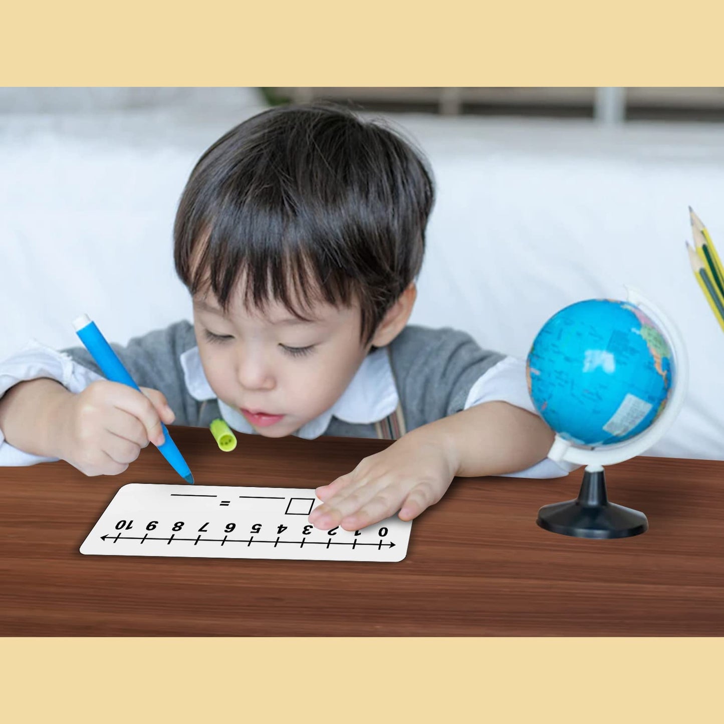 2 Pcs Dry Erase Number Line Board, Double Sided Number Line for Students, Homeschool, Teacher Supplies, Classroom, Math Game for Math Center,High Quality Durable 12 x 4 Inch 0-10, 0-20