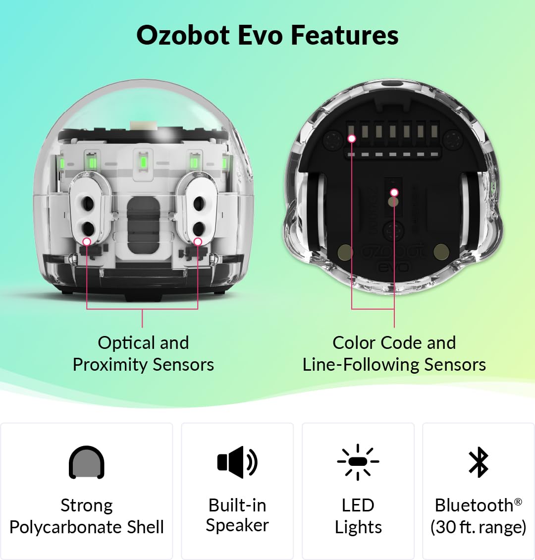 Ozobot Evo Classroom Kit (12 Bots): Interactive Coding Robots for Students, STEAM Learning Tools for Schools, Includes Charging Station, Storage Case, Markers, and Comprehensive Coding Curriculum