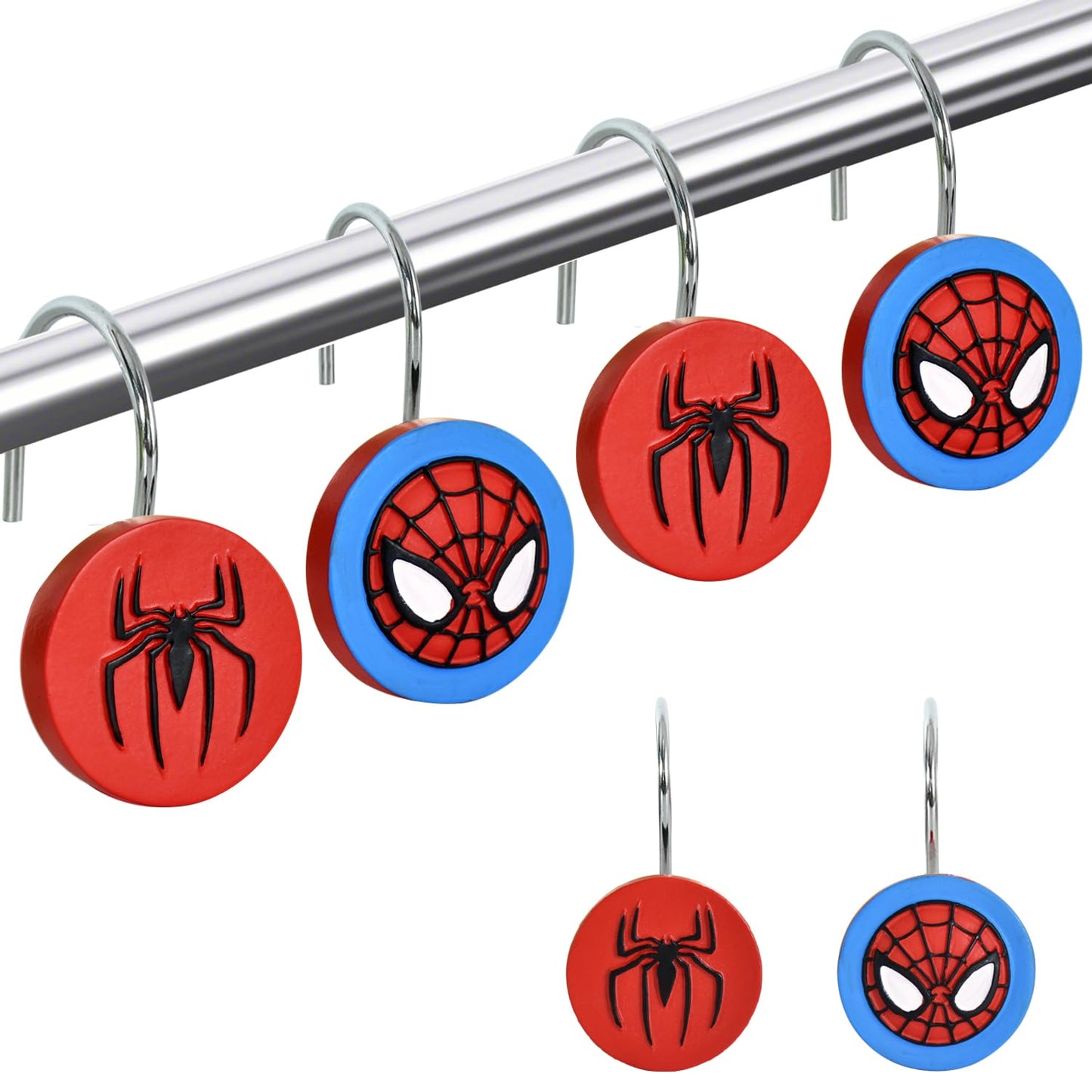 CTOHN 12 Pieces Spider Shower Curtain Hooks Rings, Decorative Shower Hooks for Shower Curtain, Stainless Steel Decorative Shower Hangers Rings for Bathroom