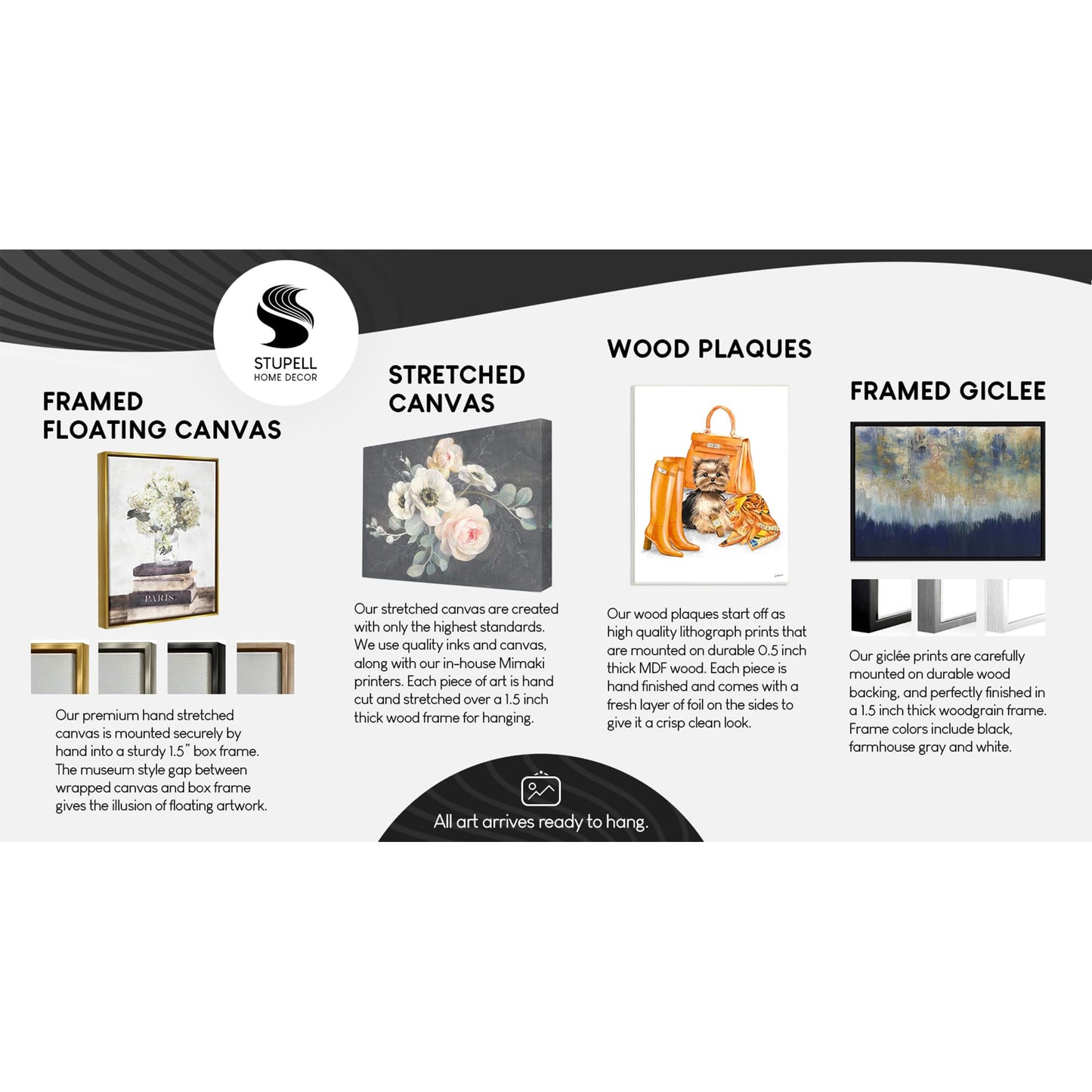Stupell Industries Black Hat Haberdashery Halloween Sign Spooky Heirloom Quality