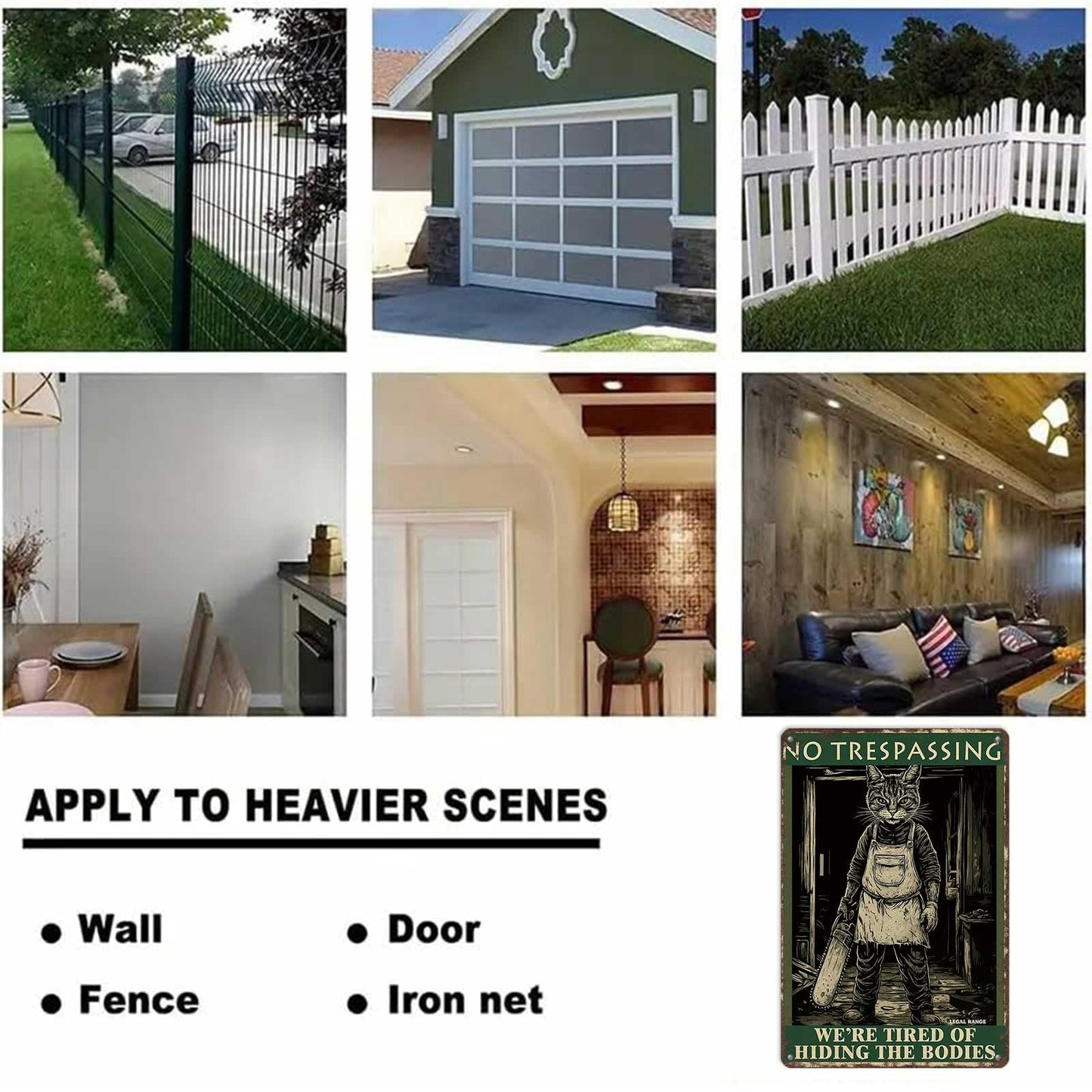 Halloween Garage Door Decorations No Trespassing Sign-8x12inch Funny Metal Tin Sign We'Re Tired Of Hiding The Bodies