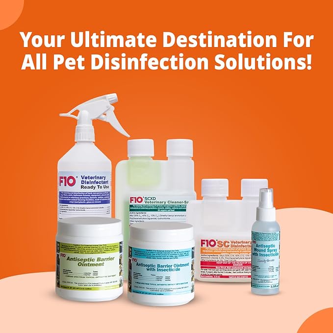 F10 SC Concentrated Veterinary Disinfectant for Kennels, Litter Box, Cage, Terrariums, Habitats, Vet Practices - 200 ml (6.8oz)