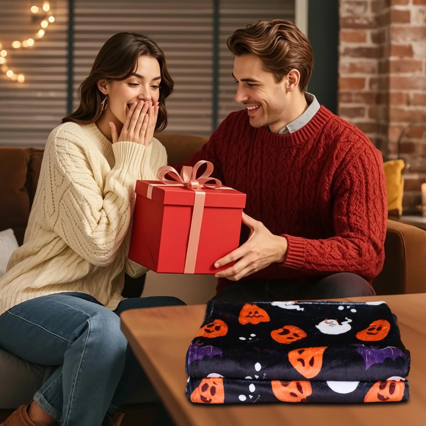 HITIME Cozy Blanket Printed Throw Halloween Collection - 300 GSM Fleece Blanket for Home Decoration, Ultra Soft Microfiber (Throw - 50" x 60") - G