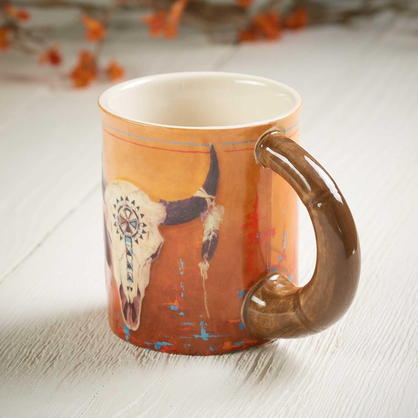 Wild Wings Sculpted Mug by Rosemary Millettet (Skull and Dreamcatcher)