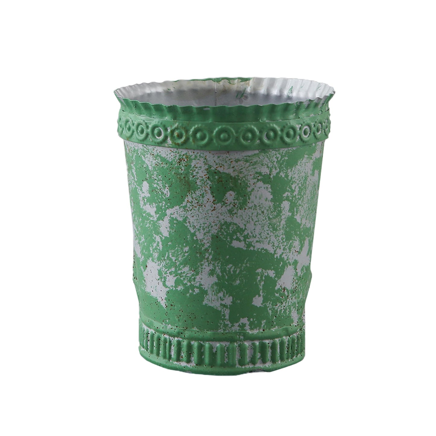 SOFE Rustic Boot Planter, Metal Decorative Flower Pots for Succulents, Herbs, Indoor/Outdoor Boot Vase, Unique Country Home Decor, Green Distressed Finish