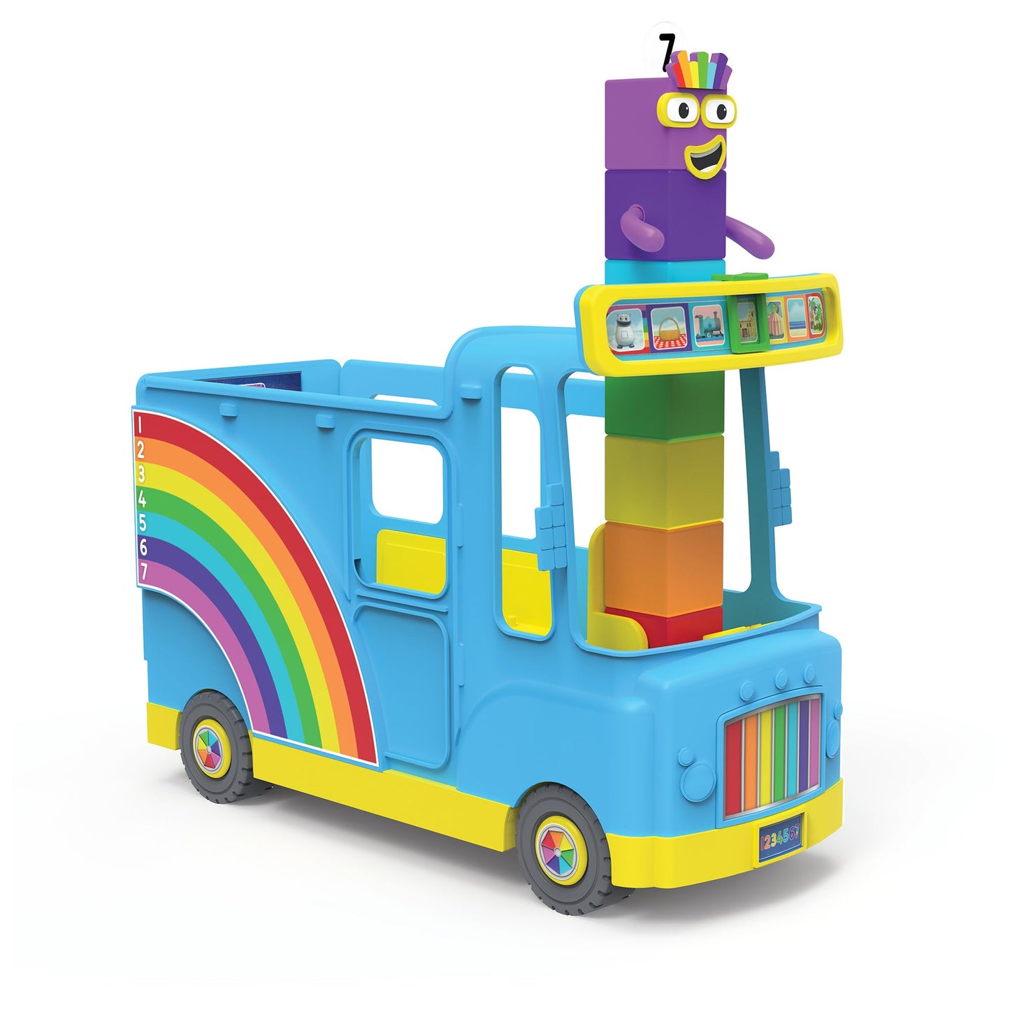 hand2mind Numberblocks Rainbow Counting Bus, Music Toys for Kids Ages 3-5, Toddler Musical Number Toys, Play Figure Playsets, Preschool Learning Toys, Birthday Gifts for Kids