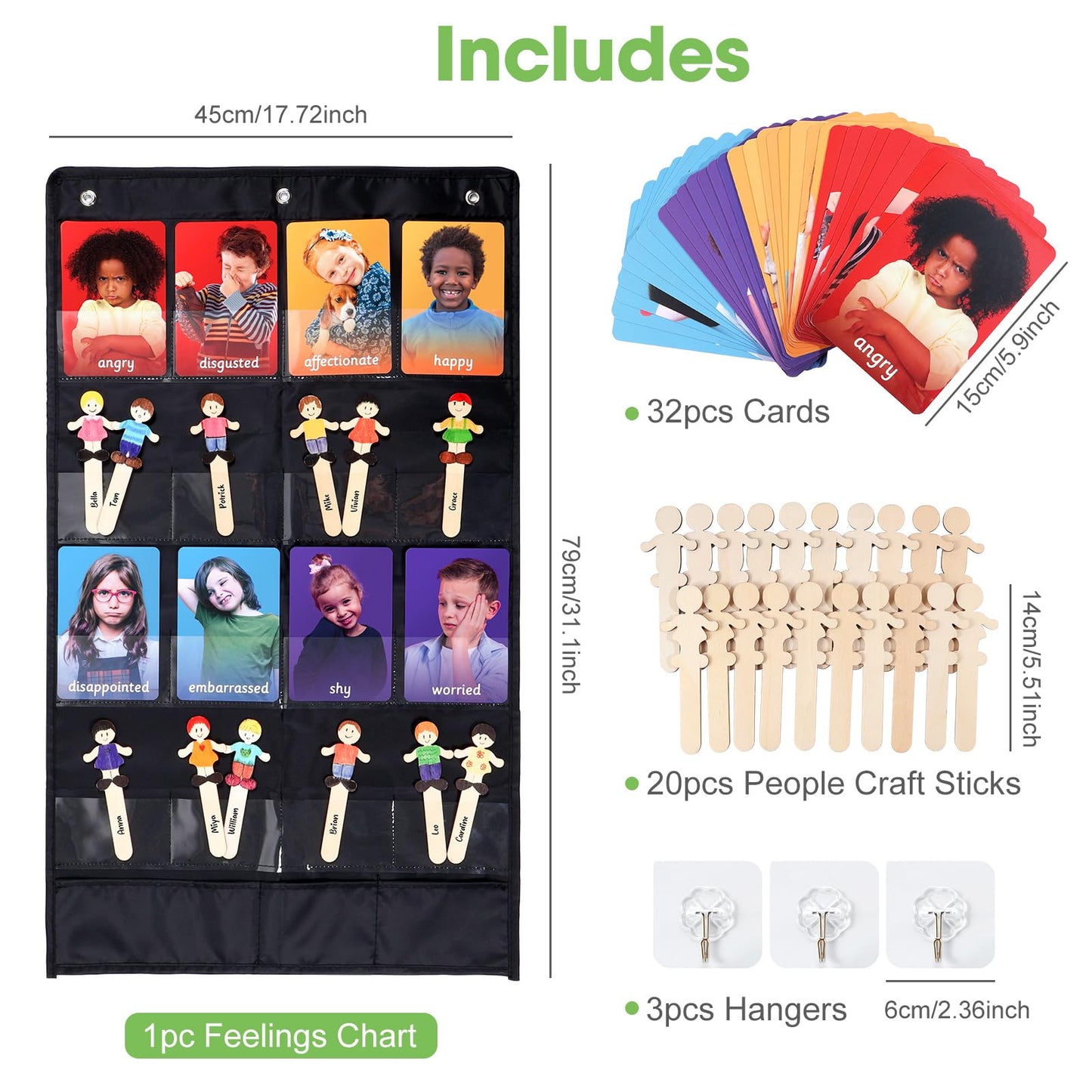MEROCO Emotion Cards for Kids Aba Therapy Materials Autism Social Emotional Learning Activities Emotions Flash Cards with Feelings Chart Calm Down Corner Supplies Speech Therapy Materials for Toddlers
