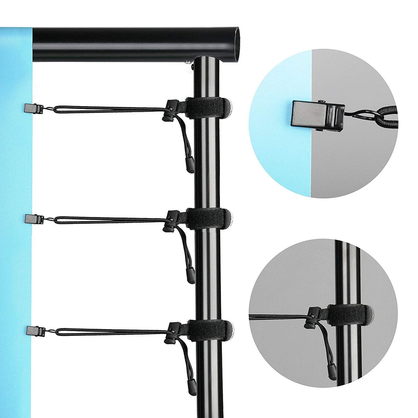 Slow Dolphin Photo Video Studio 10ft (W) x 9.2ft (H) Heavy Duty Adjustable Photography Backdrop Stand Background Support System Kit with Carry Bag, Aluminum, 4 Cross Bars, 2 Support Stands, Clamps