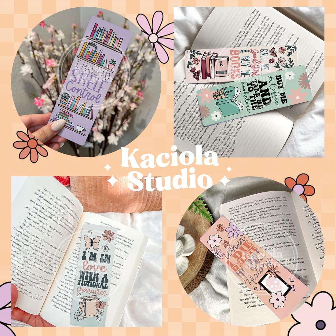KACIOLA STUDIO 100PCS Bookmarks for Women, Booklovers Theme Paper Bookmarks Bulk 6" x 2" Cute Book Marks for Reading Book Lovers Students Schools Gifts (Booklovers)