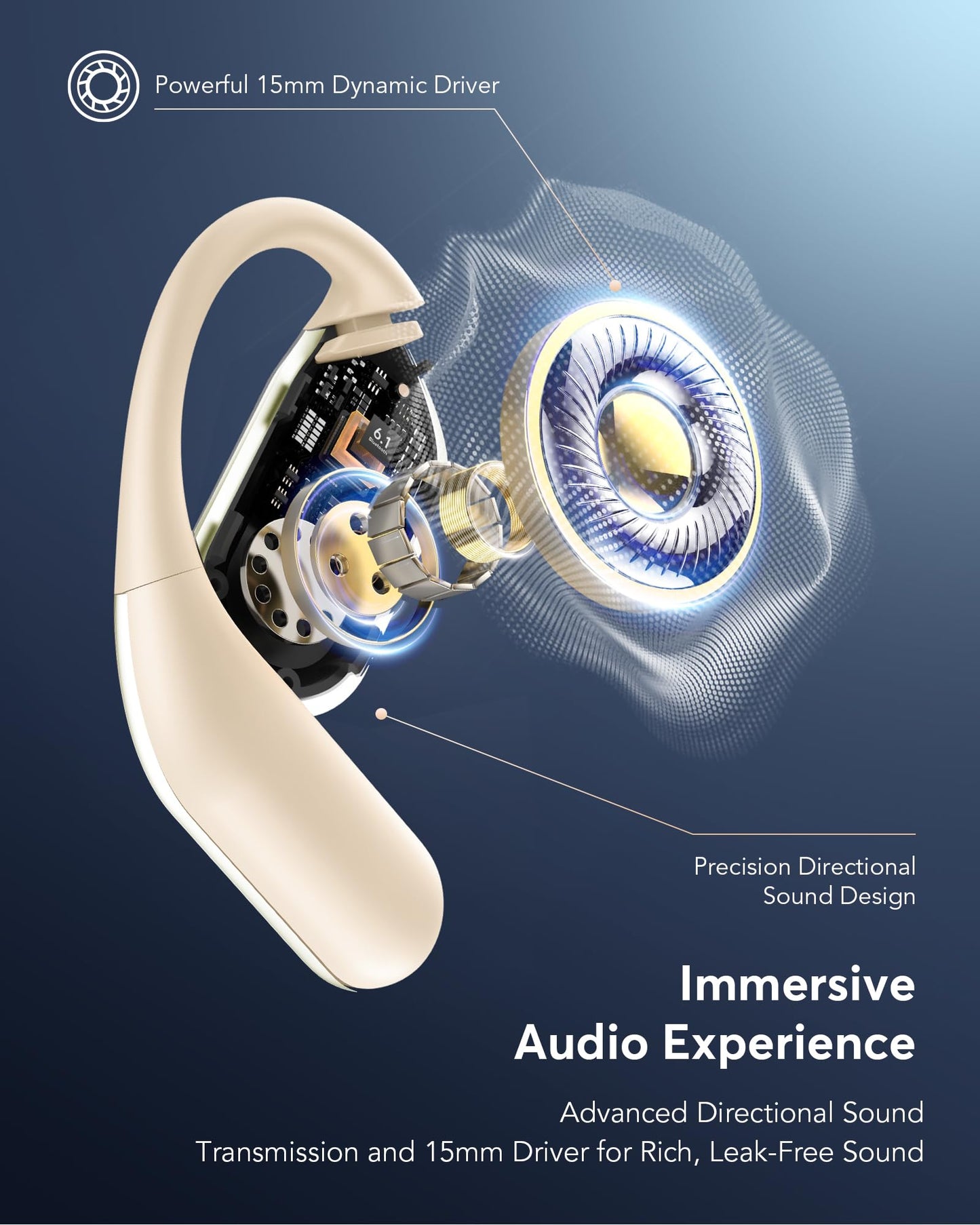 Paekole H5 AI Translation Earbuds: Real-Time 2-Way Language Translator Device (198+ Languages) for Face-to-Face & Travel, Bluetooth Headphones, Audifonos Traductores - Classic Khaqi