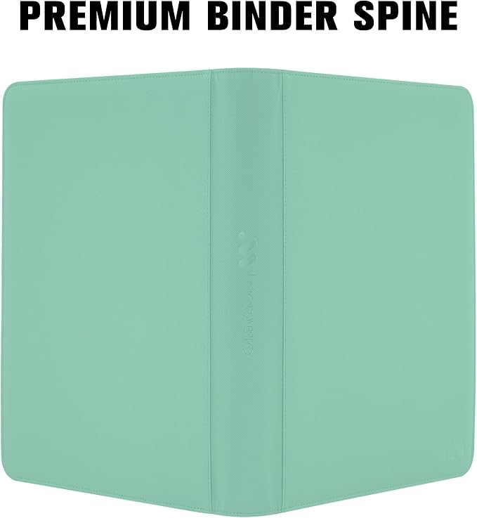 Card Binder 16 Pocket,Trading Card Binder Holds up to 1408 Cards with 44 Sleeves,Zipper Card Holder Album Compatible with TCG Card/Game Cards/Sports Card-Light green