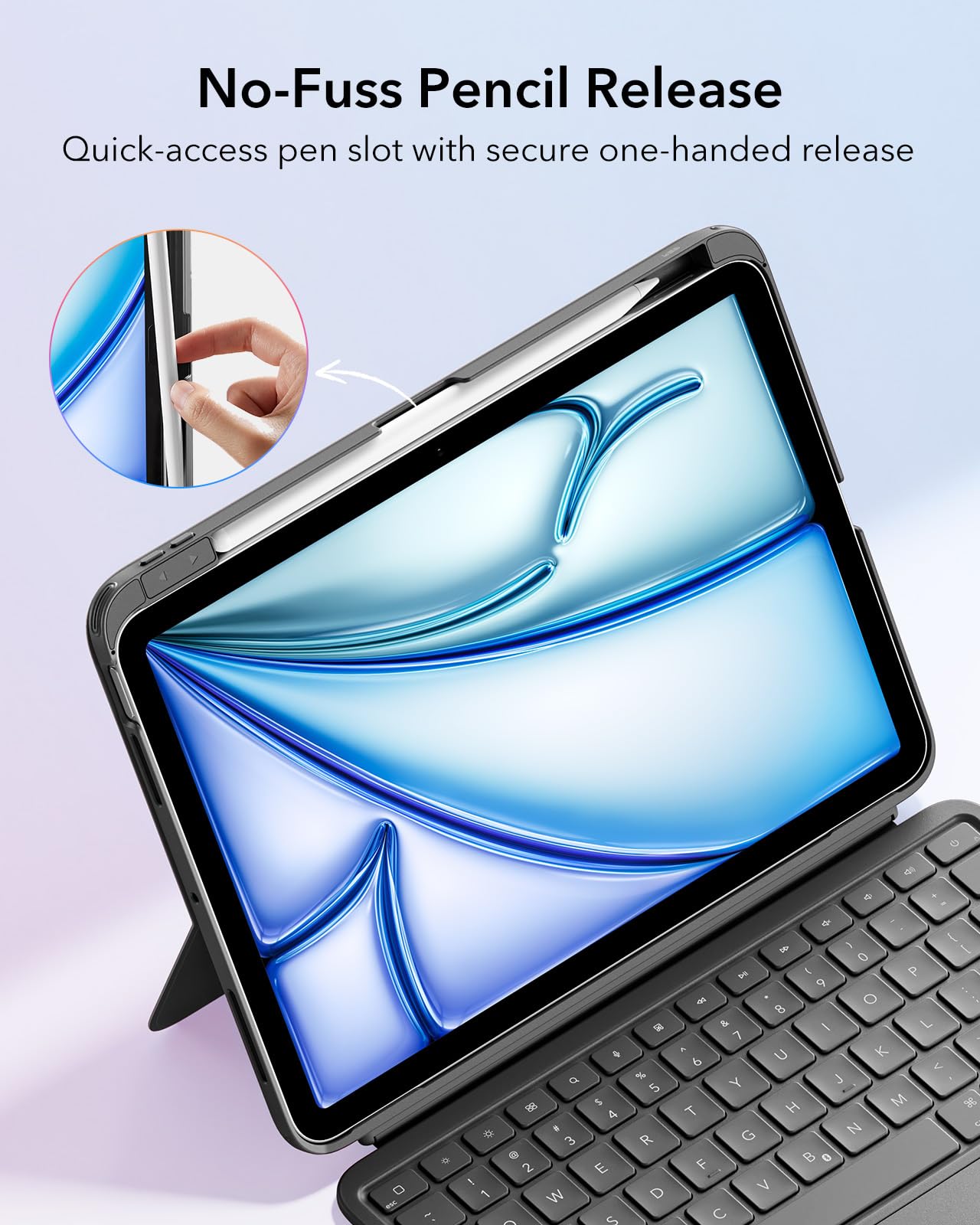 ESR for iPad (A16) 11th/10th Gen Flex Keyboard Case, Ultra-Light Magnetic Detachable Keyboard for iPad 10.9" with Writing/Viewing Modes, Larger Precision Trackpad, Dark Gray