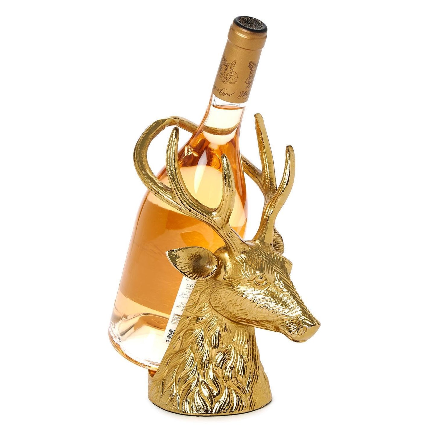 Two's Company Gold Stag Bottle Holder, 9-Inch, Aluminum