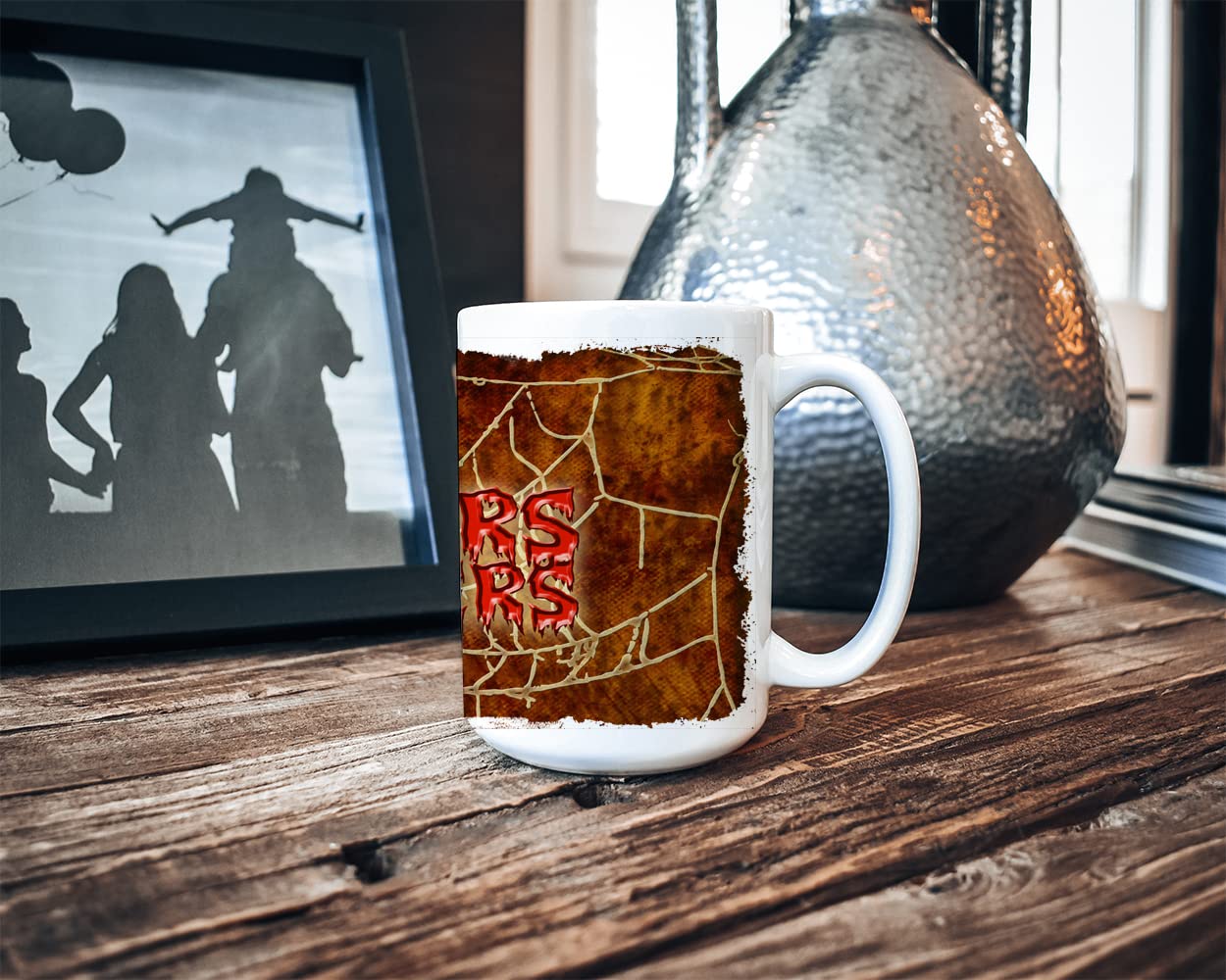 Caroline's Treasures SB3018CM15 Jeepers Creepers with Bat and Spider web Halloween Dishwasher Safe Microwavable Ceramic Coffee Mug 15 ounce, 15 ounce, multicolor
