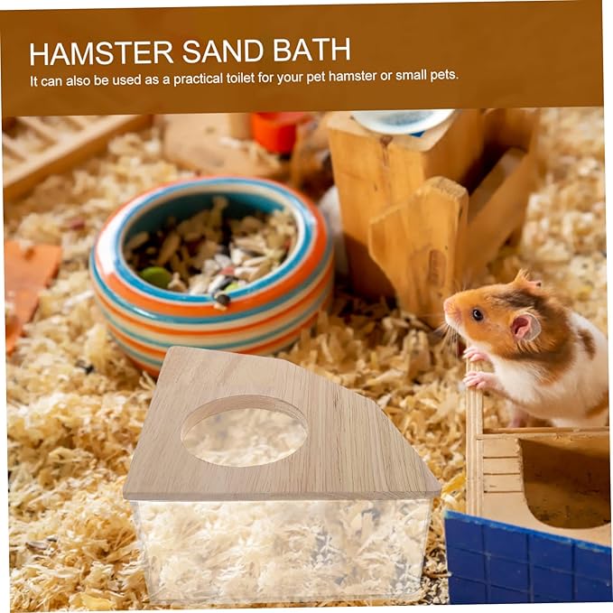 Beavorty Pet Sand Bath Hamster Dust Bath Small Bathtub for Chinchilla Easy Observation