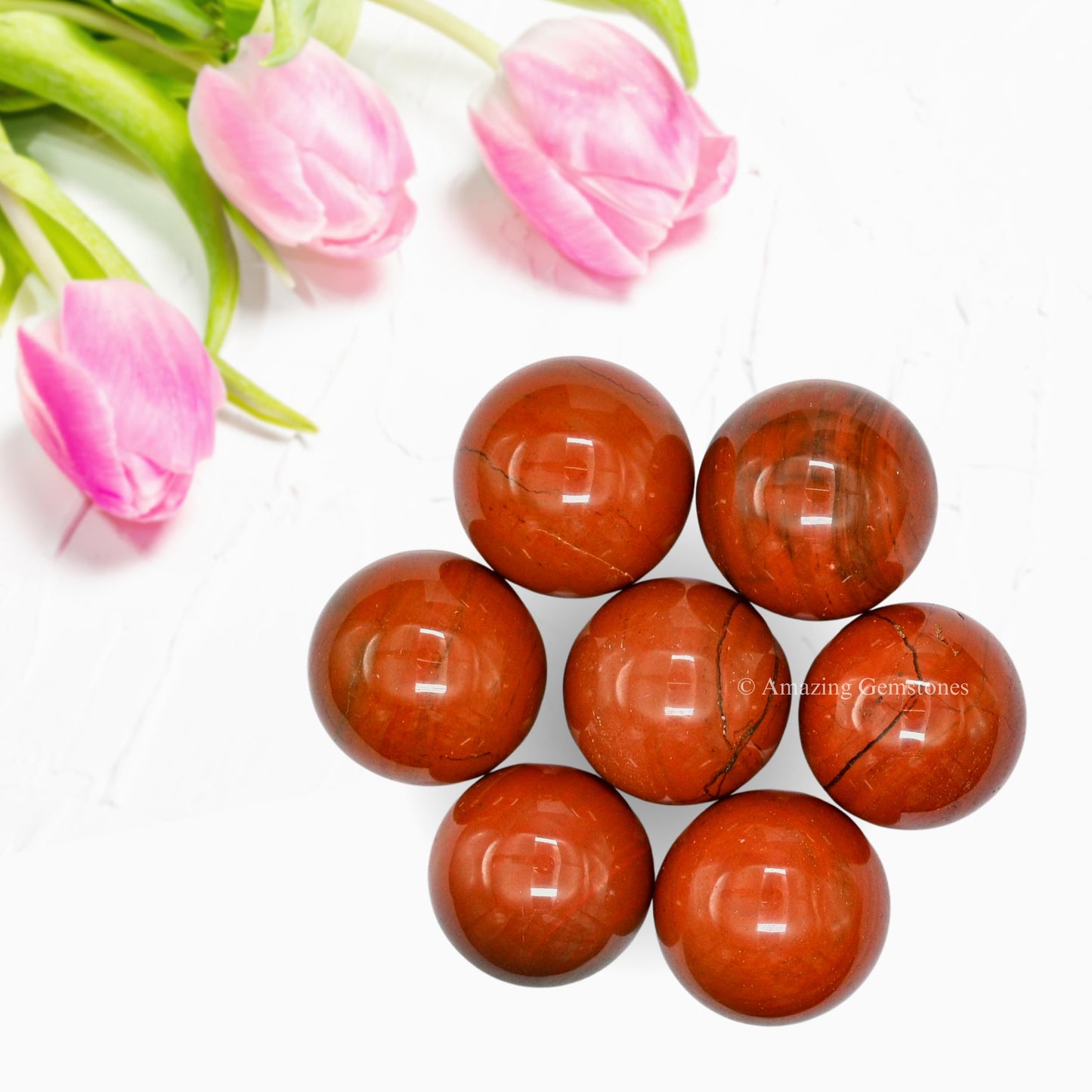 Amazing Gemstone Red Jasper Crystal Ball - 1 Inches Crystal Sphere Meditation Balls for Witchcraft and Decorative Balls - Crystals and Healing Stones Beginners Gift (Pack of 1)