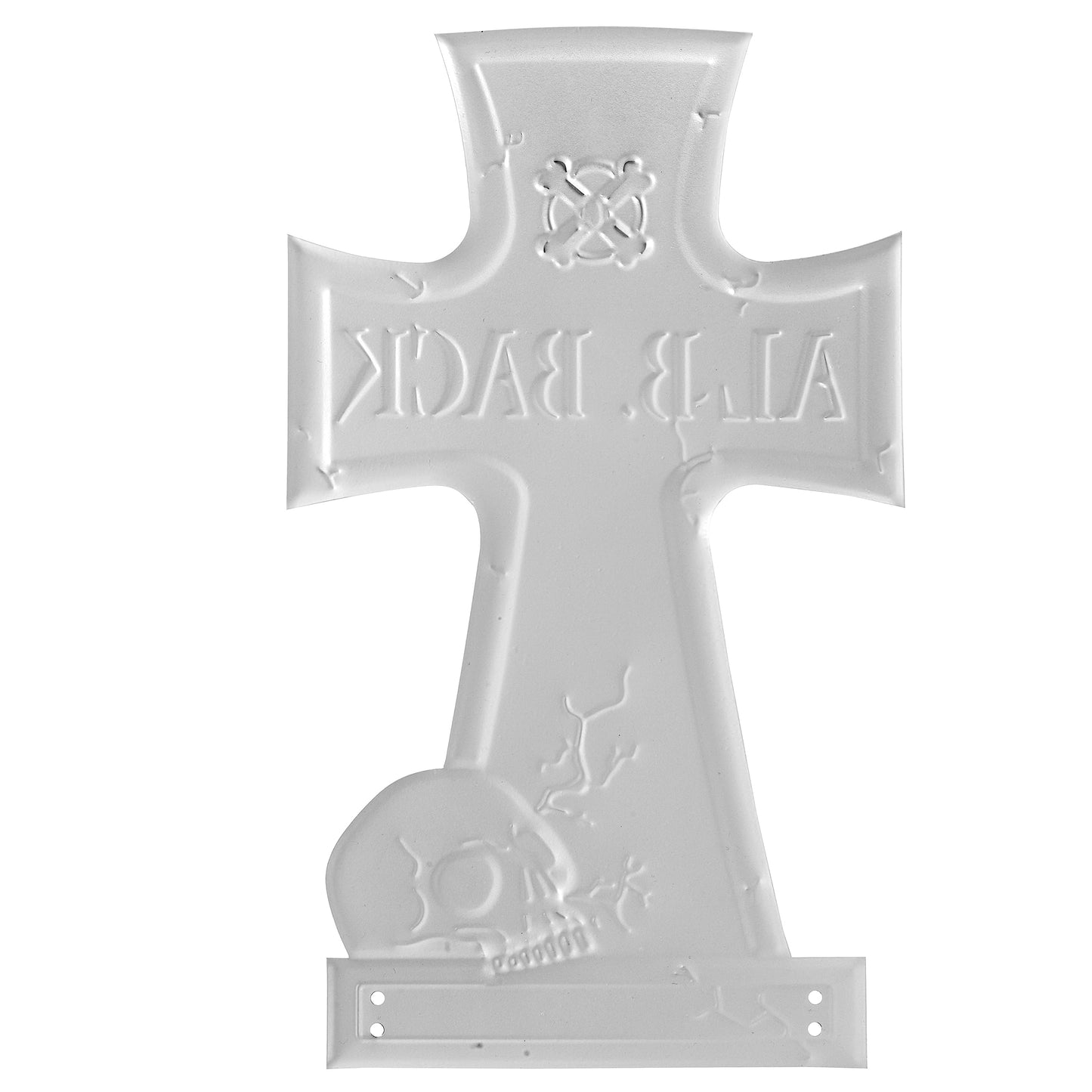 3-D Metal Halloween Ghost XL 17" Tombstone w Stakes -AL B Back- Durable, Rustproof, UV Raised Printing- Upgrade Your Haunted House Mansion Cemetary Lawn Decor- No More Flimsy Foam Graveyards