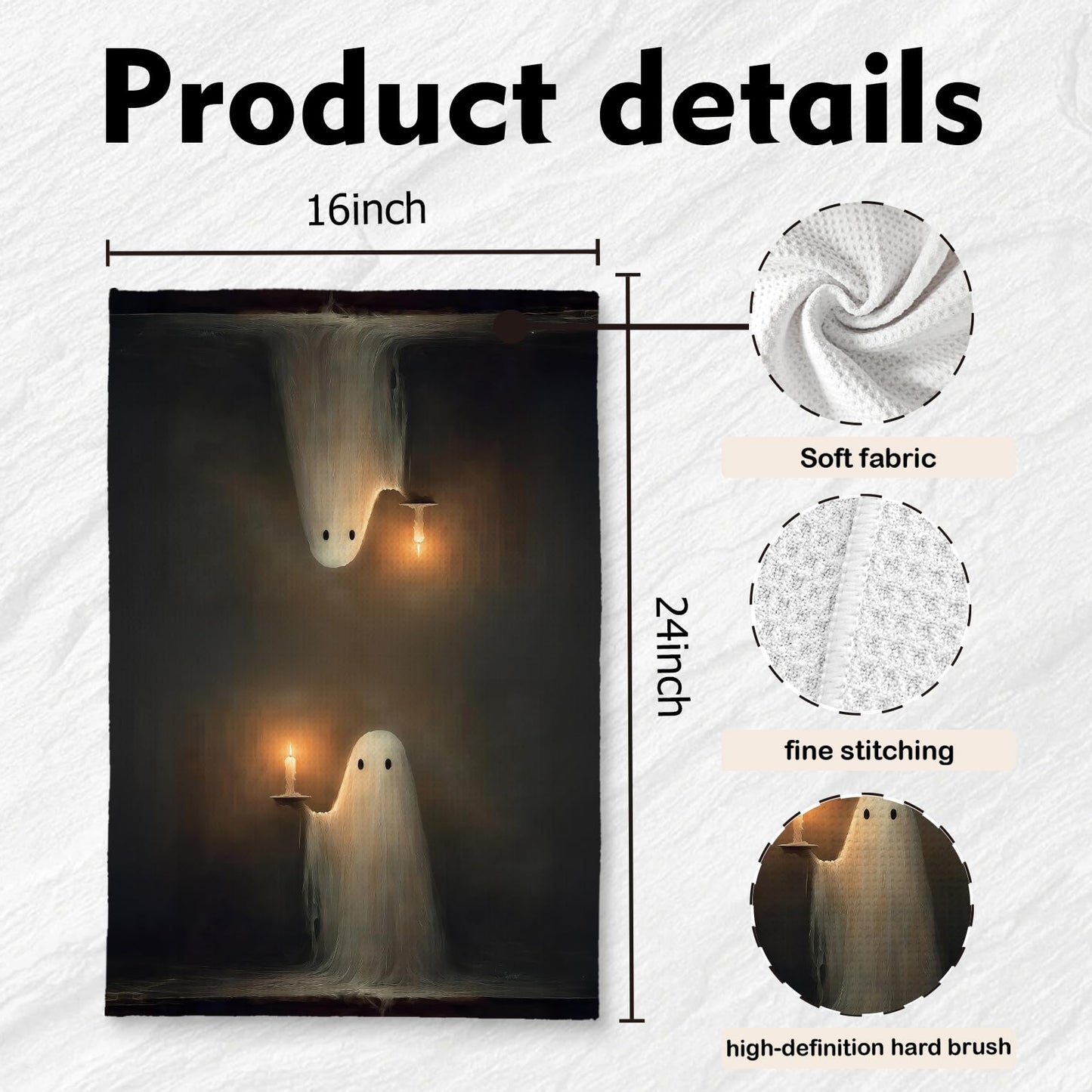 LKETW Halloween Pumpkin Bat Kitchen Dish Towels 16x24in Set of 2, Cute Hand Tea Towels for Kitchen Bathroom Decor, Halloween Decorations