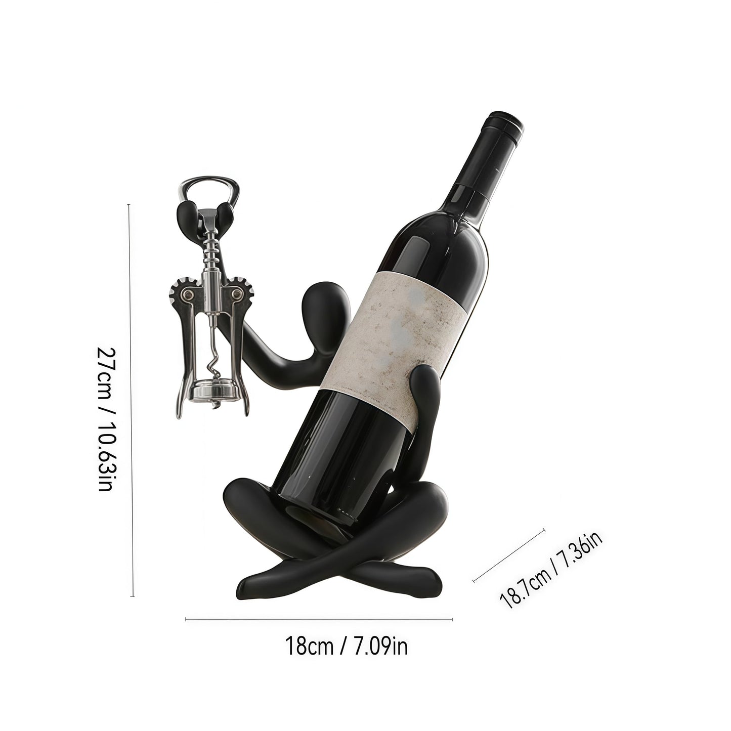 XINXUAN Modern Wine Bottle Holder, Resin Hollow-Out Design Decorative Wine Rack(Black)