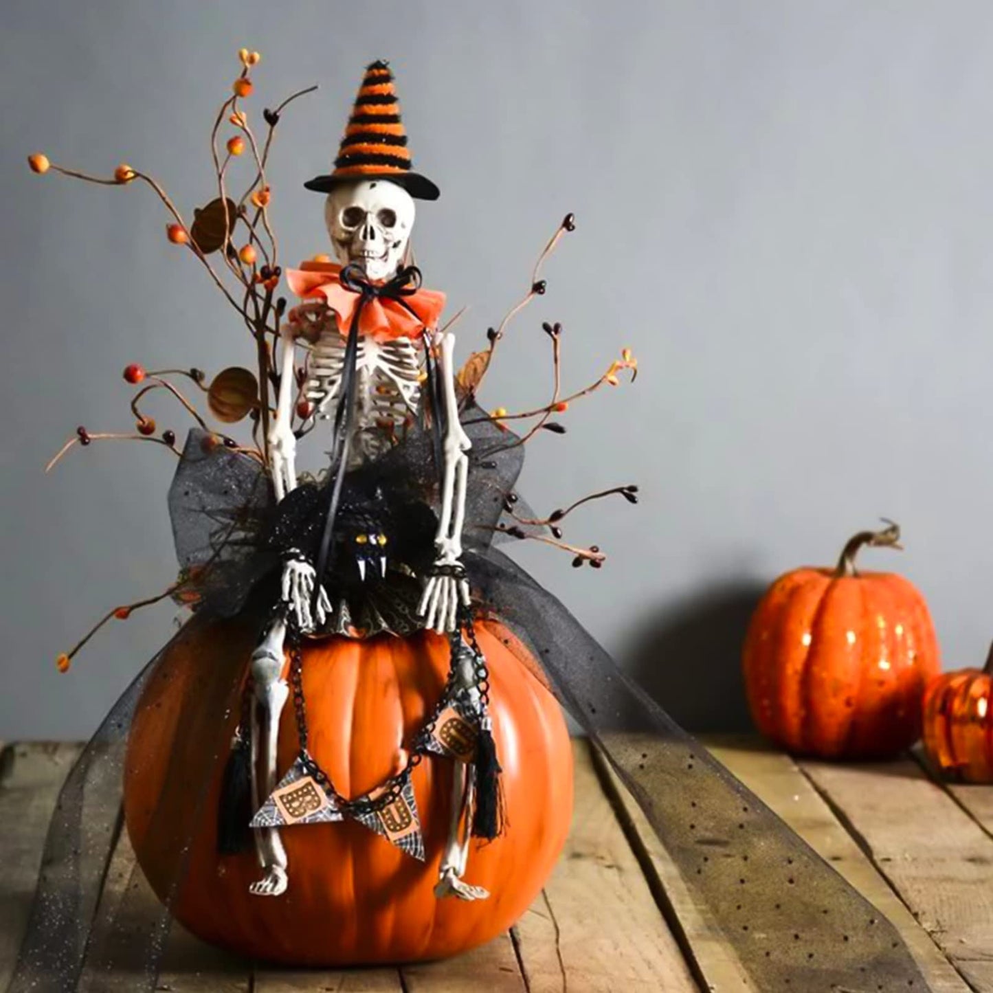 16" Small Posable Halloween Skeletons Decorations: 5 Pack Durable Plastic Scary Skeleton Props – Realistic Full Body Bones, Reusable Indoor & Outdoor Yard, Garden, Haunted House & Party Decor