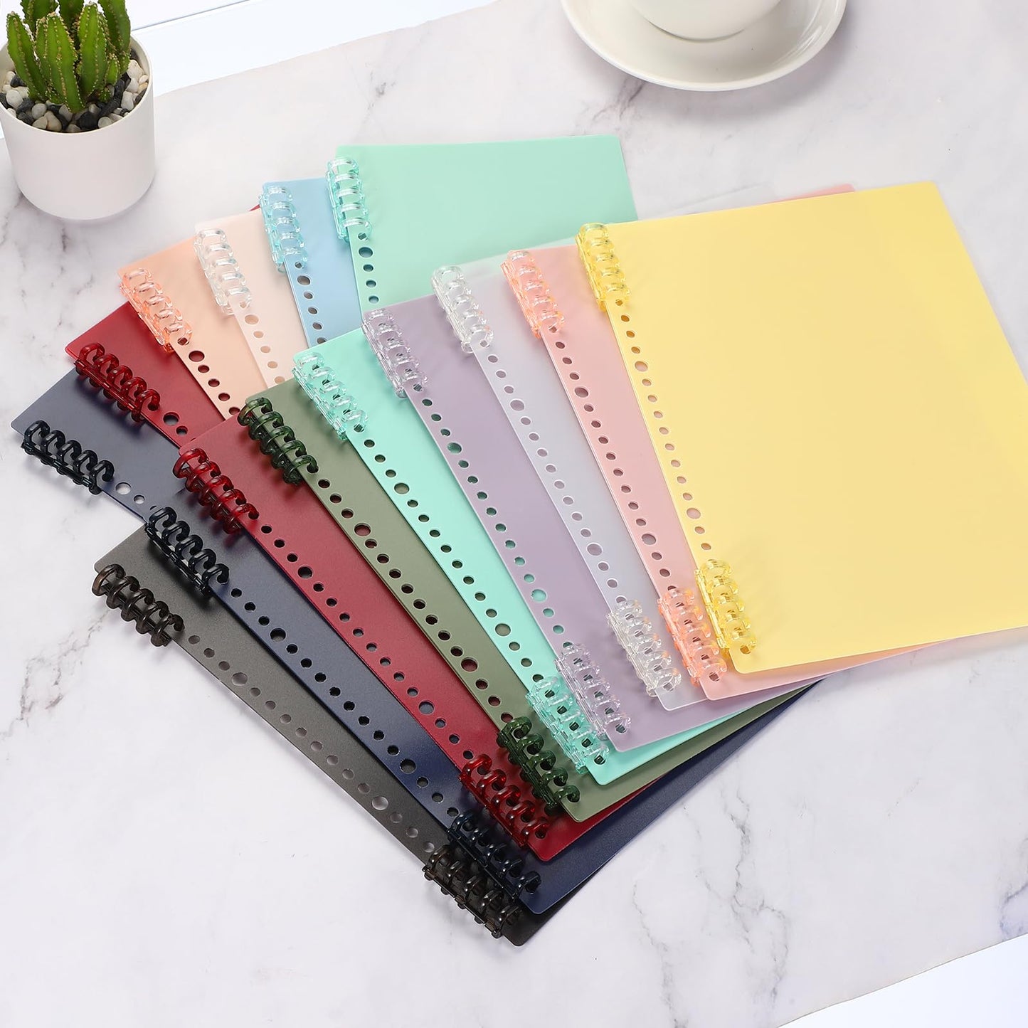 PATIKIL 12 Pack Binding Covers, A4(11.8x8.5 Inch) 22 Mil Plastic Notebook Covers Sheets with Binding Comb for Book Report Presentation, Light Green