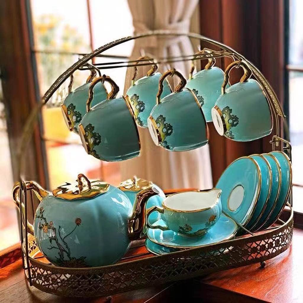 Piscepio Mug Holder Coffee Cup Rack Stand Dishes Organizer Wrought Iron Drainer Storage Drying Rack for Counter Cabinet Table Kitchen Restaurant Office (Gold A)