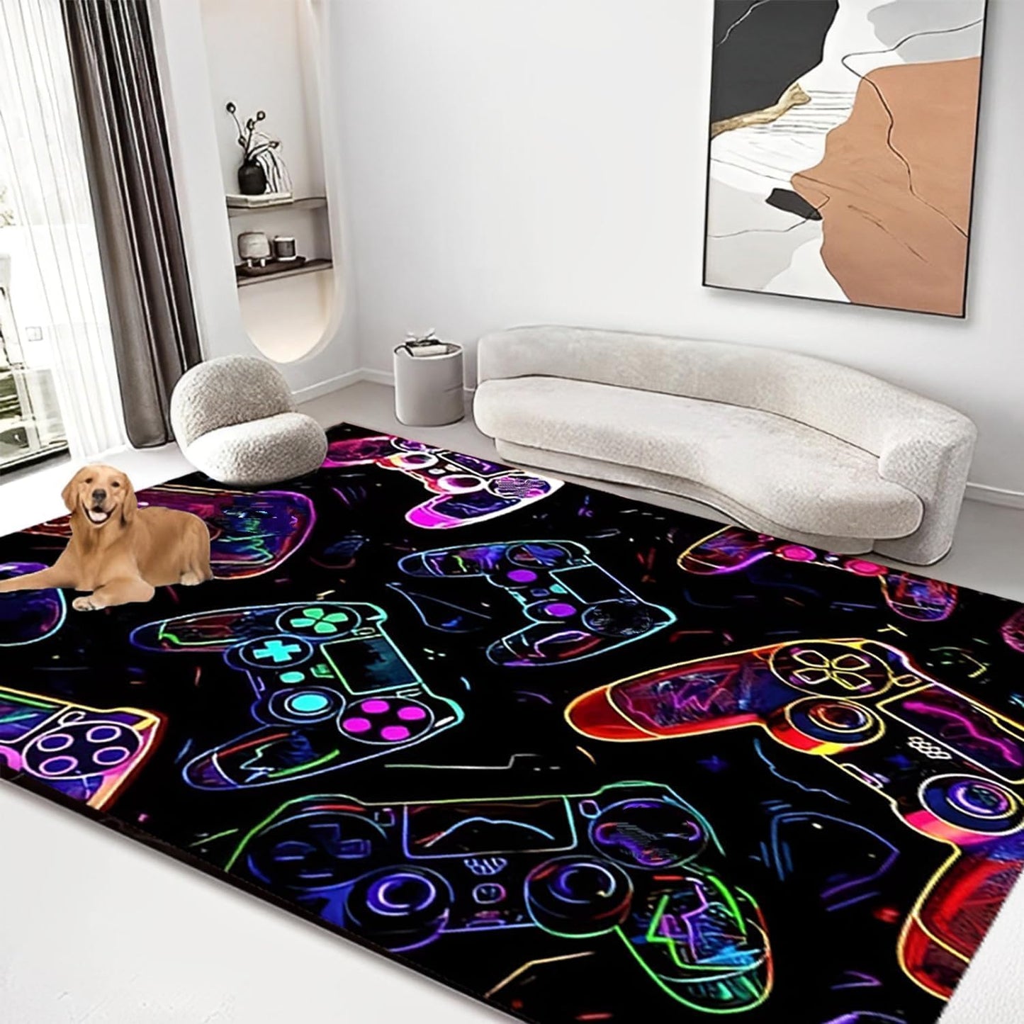 PERFECT LASER Gaming Area Rugs for Boys,Gaming Rug Boy Room Decor,Gaming Rugs for Gaming Room,Teen Game Player Video Gaming Rugs for Bedroom Living Room Playroom,Teen Game Player(47" x 31")
