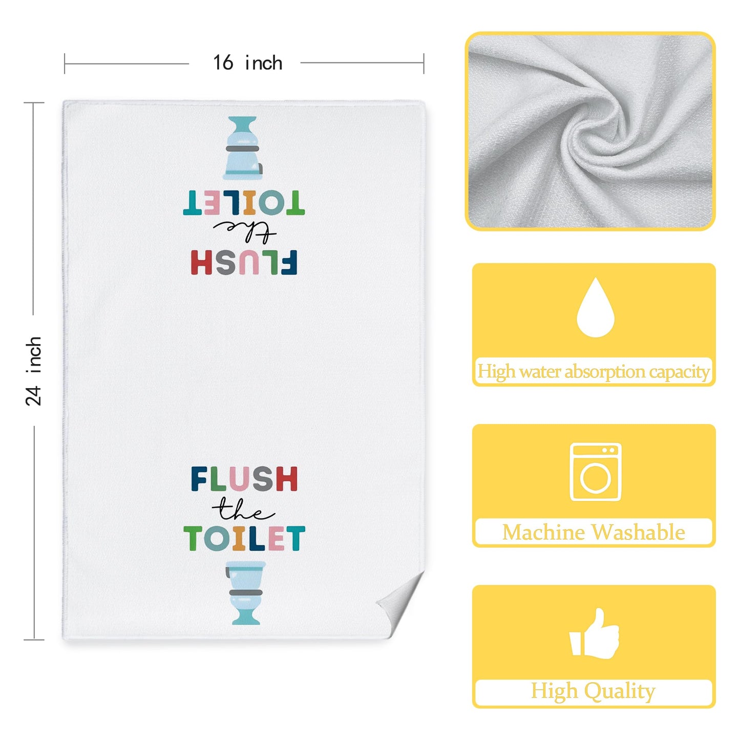 CIOJUNE Kids Bath Towels, Kids Bathroom Decor Sets of 4,Toddler Boys Girls Bathroom Decoration, Kids Decorative Hand Towels for Bath, Wash Your Hands BathroomS Decoration, 16x24 in