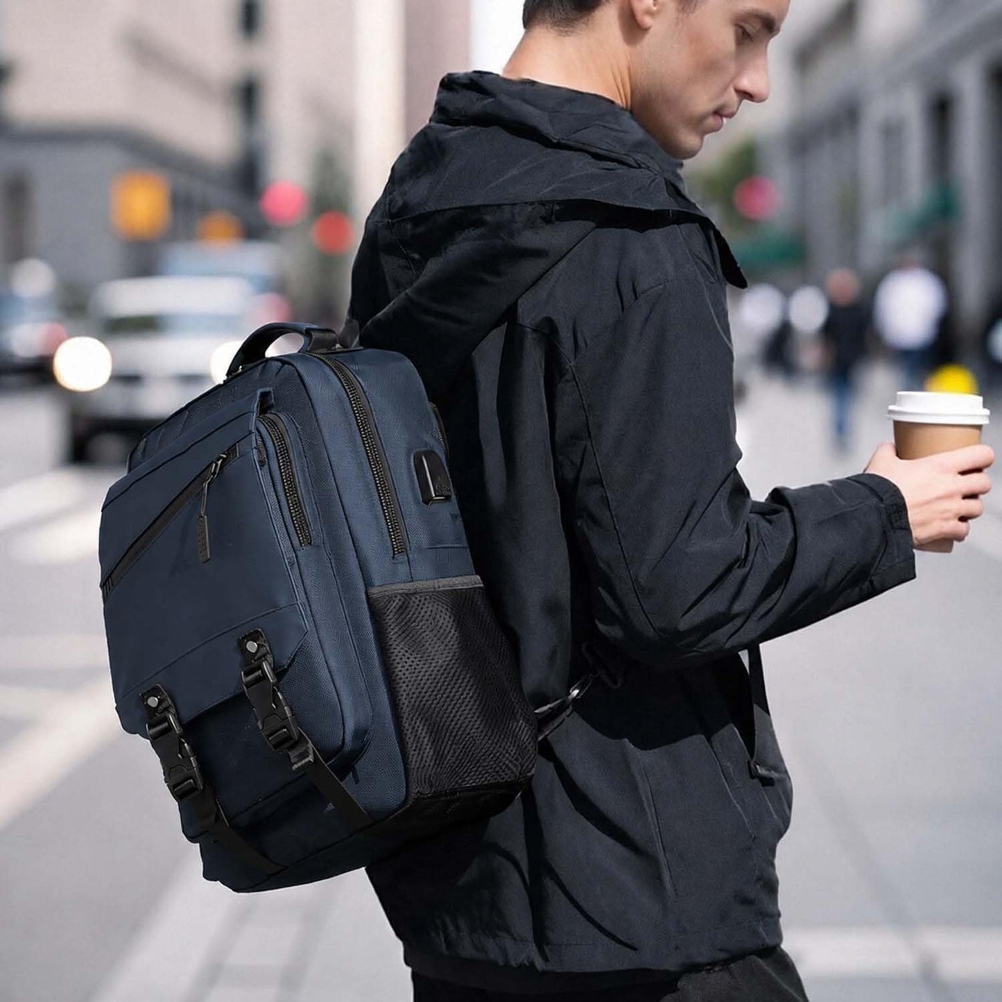 Leaper Anti-Theft Crossbody Sling Bag:one-handed quick-open lock in 3 seconds & hidden zippered pockets for Travel, Work & Daily Commute, DarkGreen