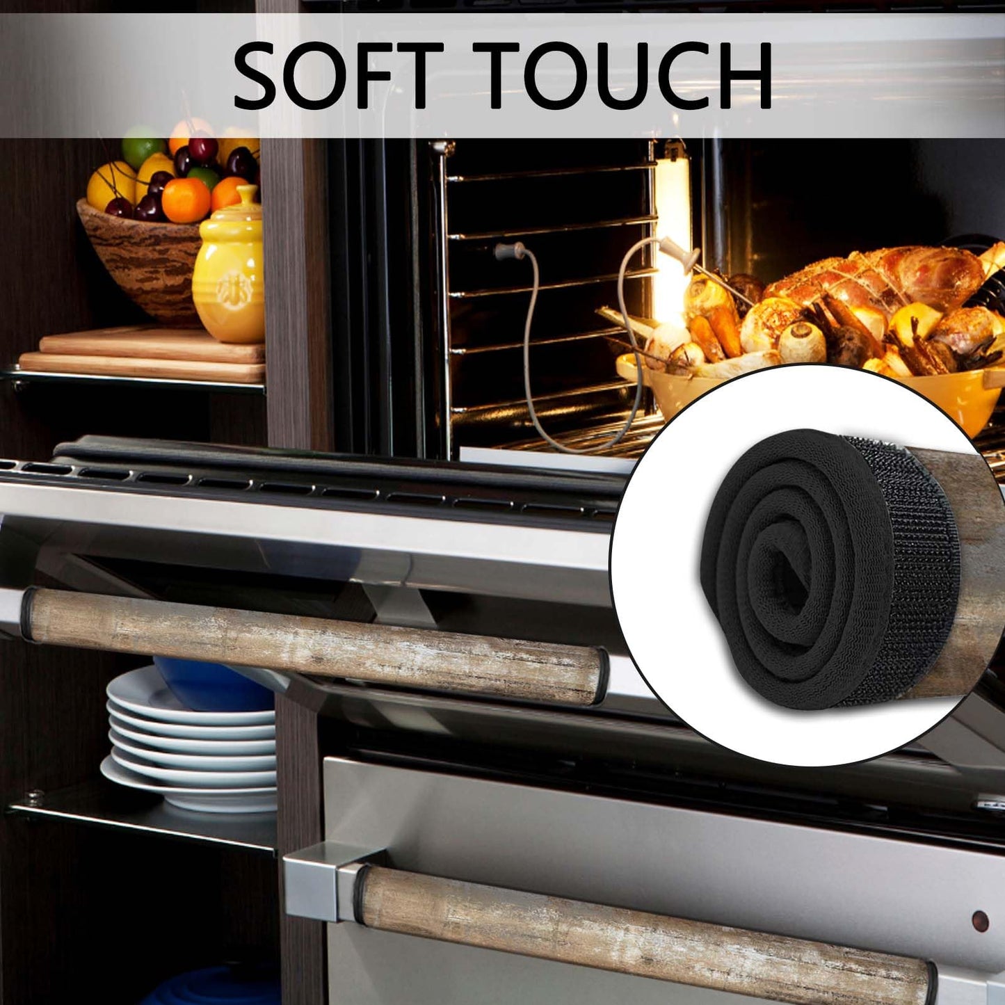 MCALK 4 Pc Brown Kitchen Handle Covers Set, Dark Brown Refrigerator & Microwave Handle Covers, Suitable for Ovens and Dishwashers, Washable, Durable, Anti-Slip, Abstract Art Decor