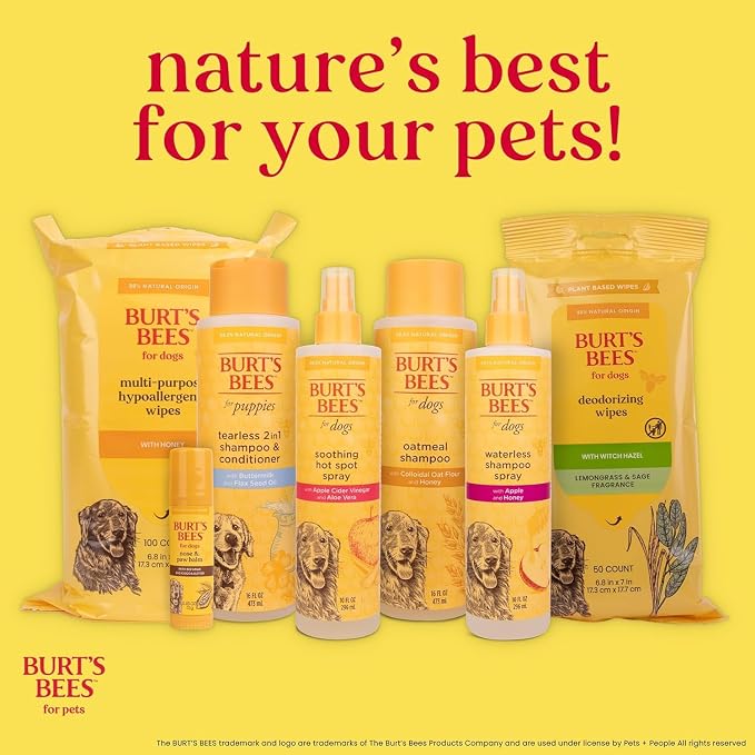 Burt's Bees for Pets Double Sided Pin and Hemp Bristle Dog Brush, Reduces Shedding, Removes Tangles and Loose Hair for All Coat Types, Sustainable Bamboo and Recycled Materials